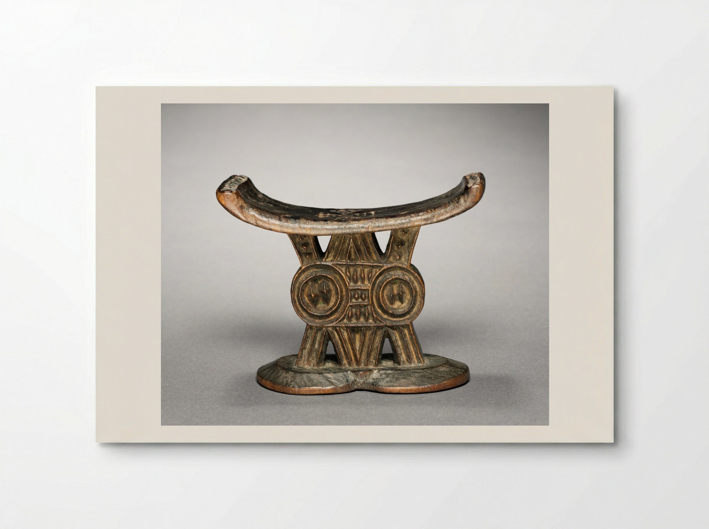 Untitled (Carved Wooden Headrest) - Fine Art Print - Poster