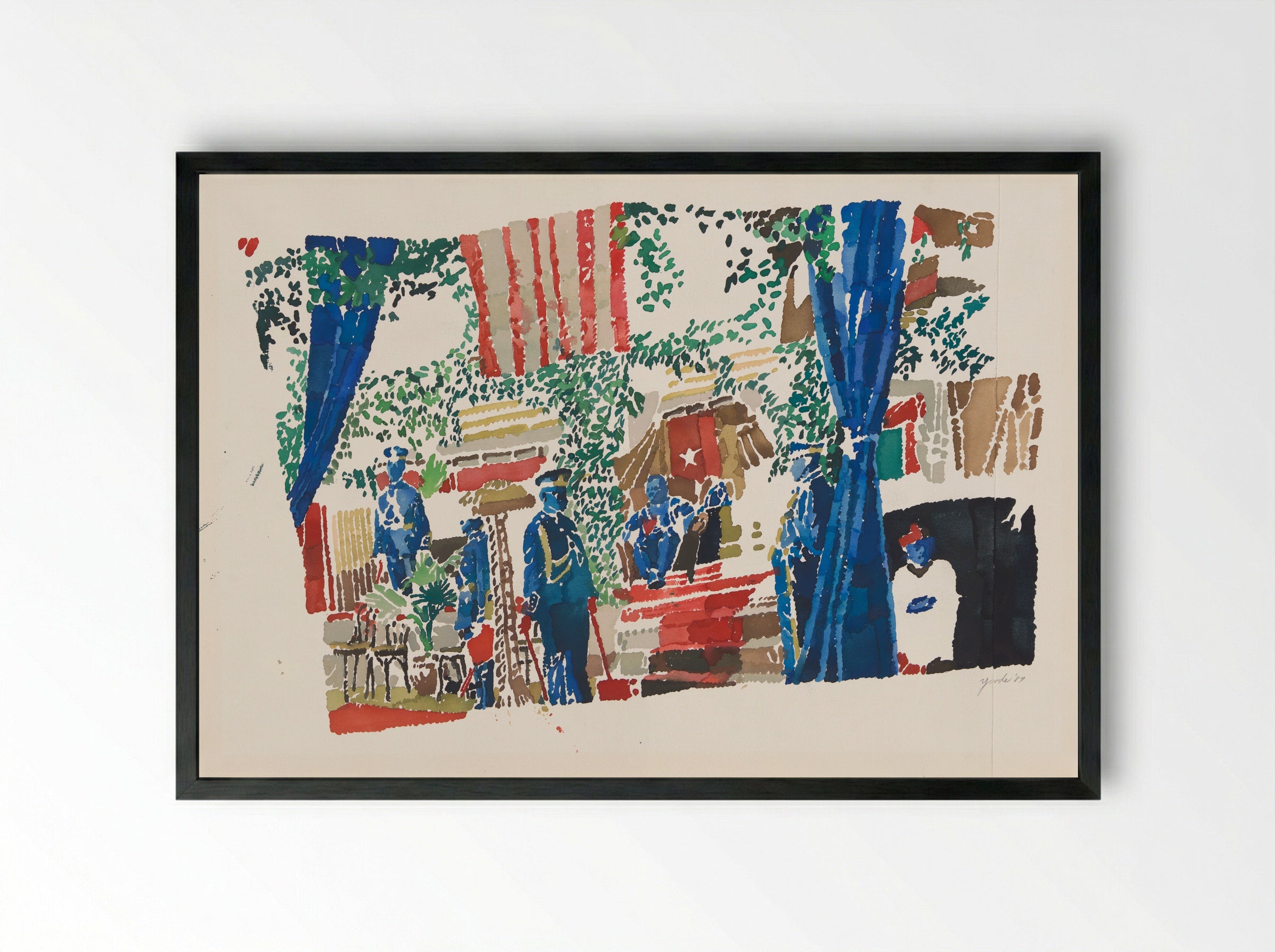 Untitled (Ceremonial Scene) - Richard Foster Yarde - Framed Print Black