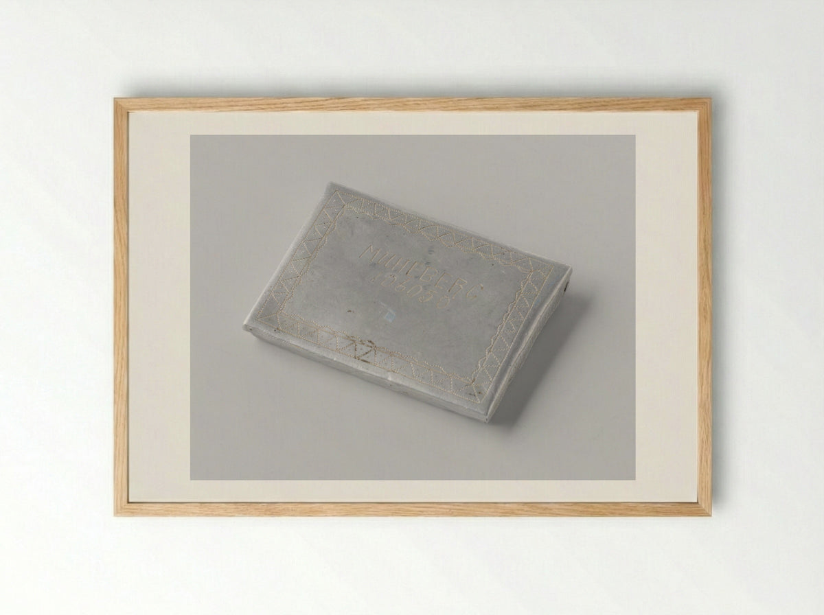 Untitled (Cigarette Case with Inscription) - Dick W.B. van Maarseveen - Framed Print Wood