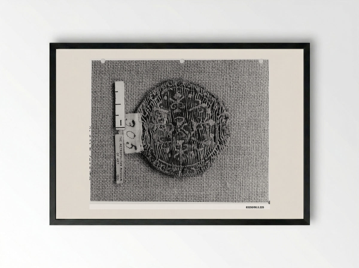 Untitled (Circular Textile Fragment, Coptic) - Fine Art Print - Framed Print Black