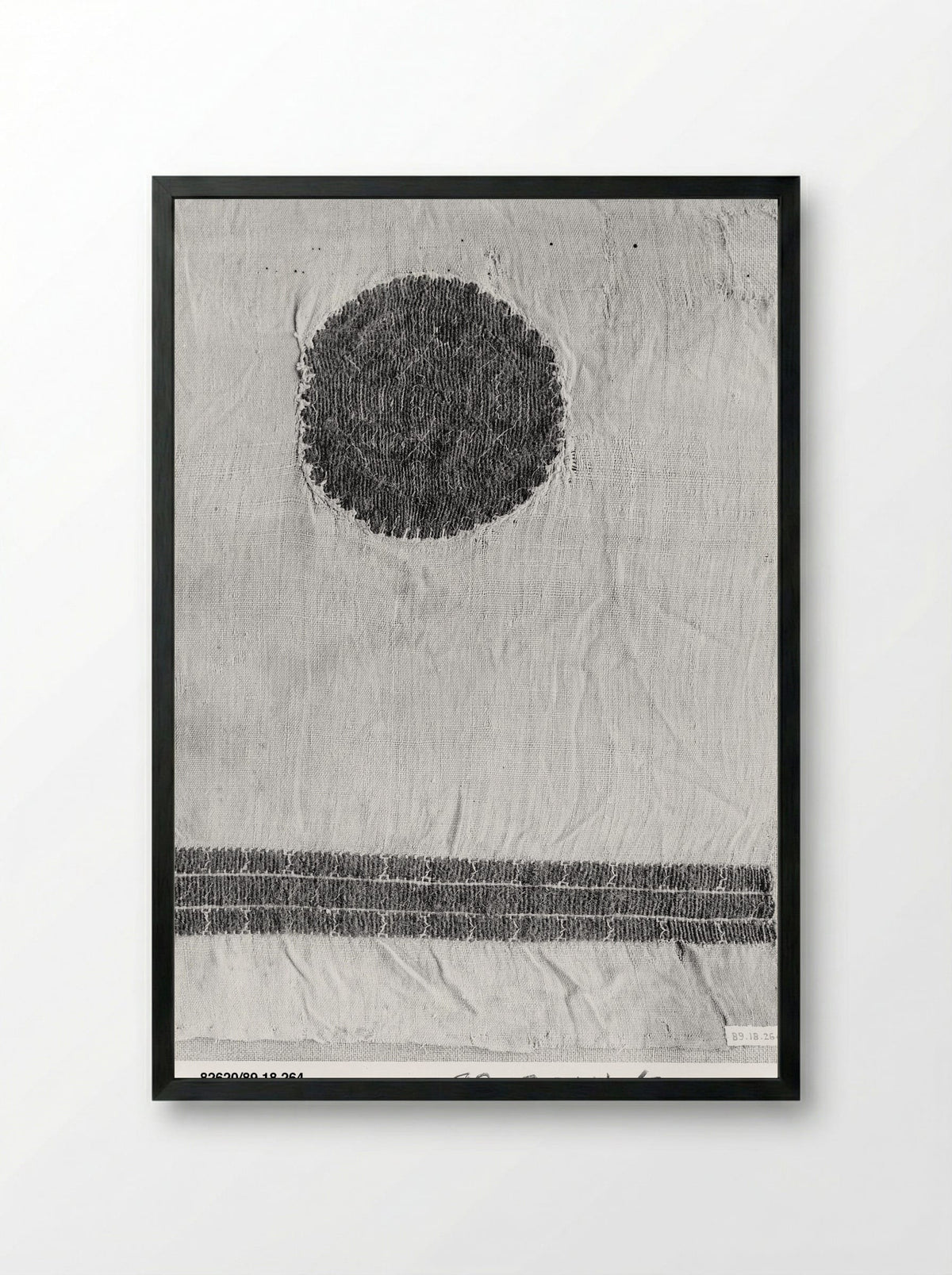 Untitled (Coptic Textile Fragment with Figural Medallions) - Fine Art Print - Framed Print Black