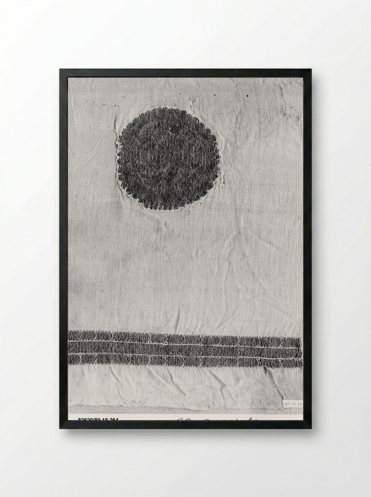 Untitled (Coptic Textile Fragment with Figural Medallions) - Fine Art Print - Framed Print Black