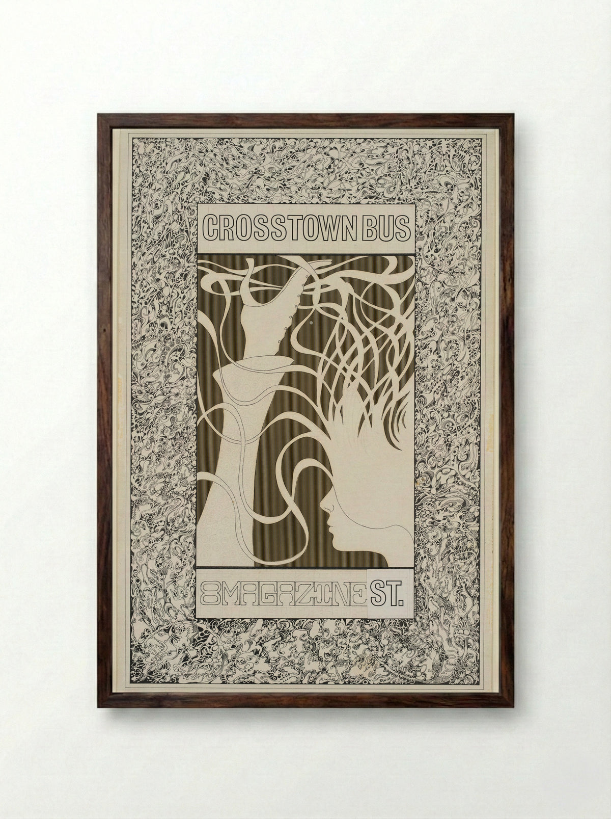 Untitled (Crosstown Bus Magazine Poster) - James McCracken Jr. - Framed Print Dark Wood