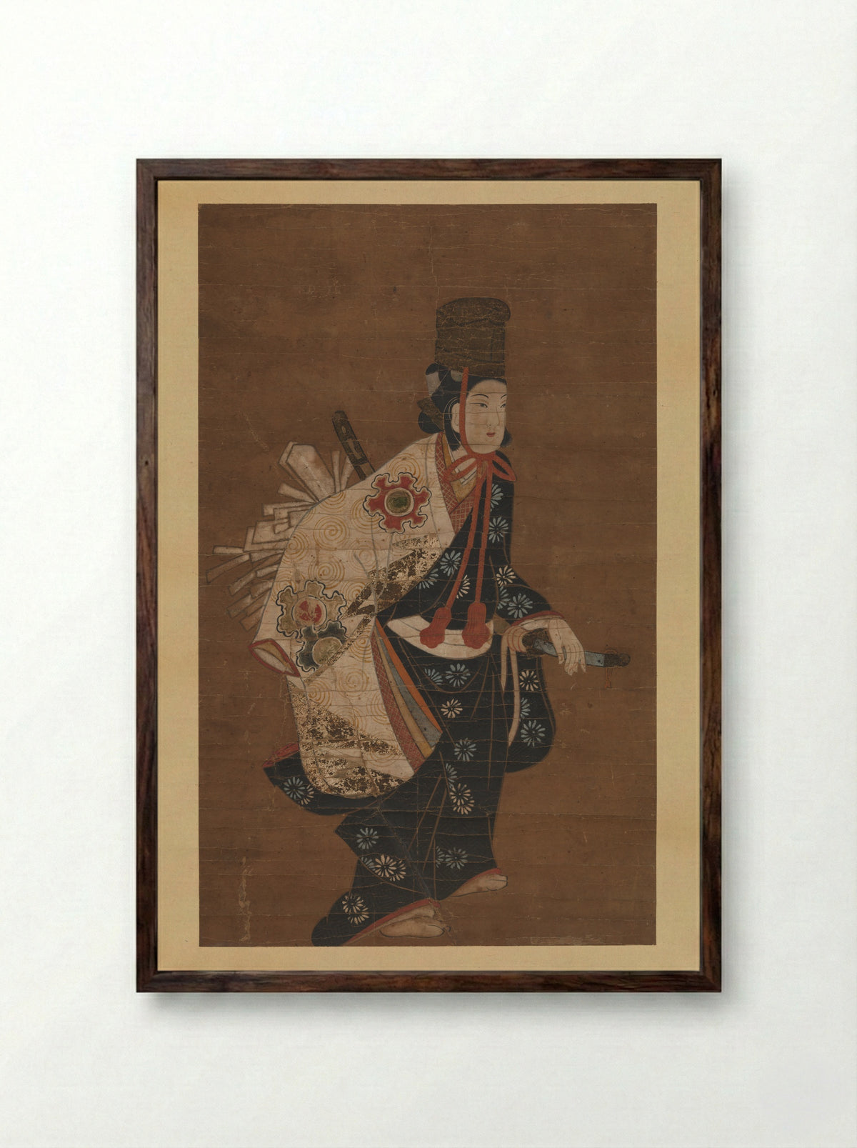 Untitled (Dancer with a Sword) - Fine Art Print - Framed Print Dark Wood