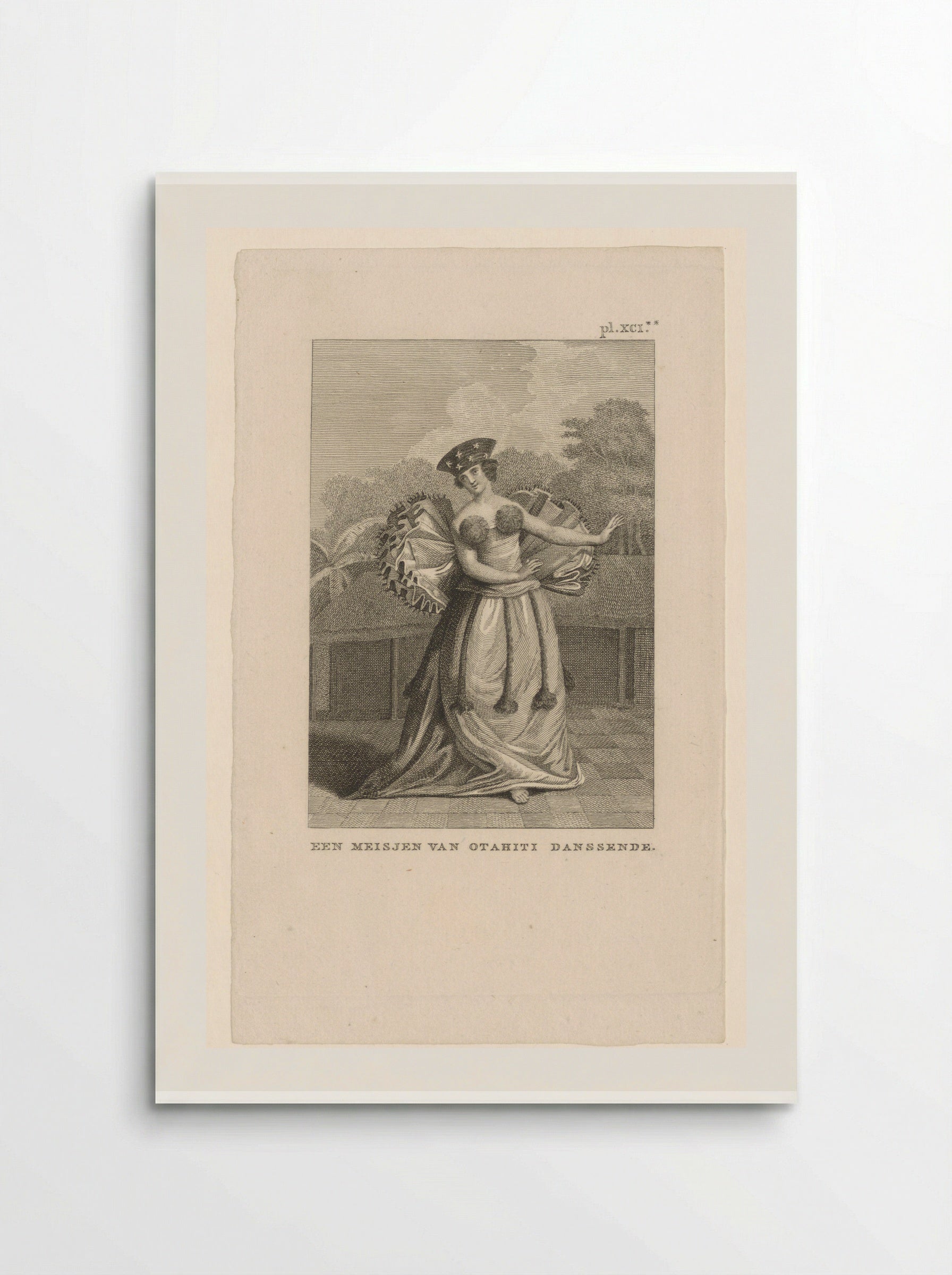 Untitled (Dancing Woman from Tahiti, Engraving) - Solis Prints - Poster