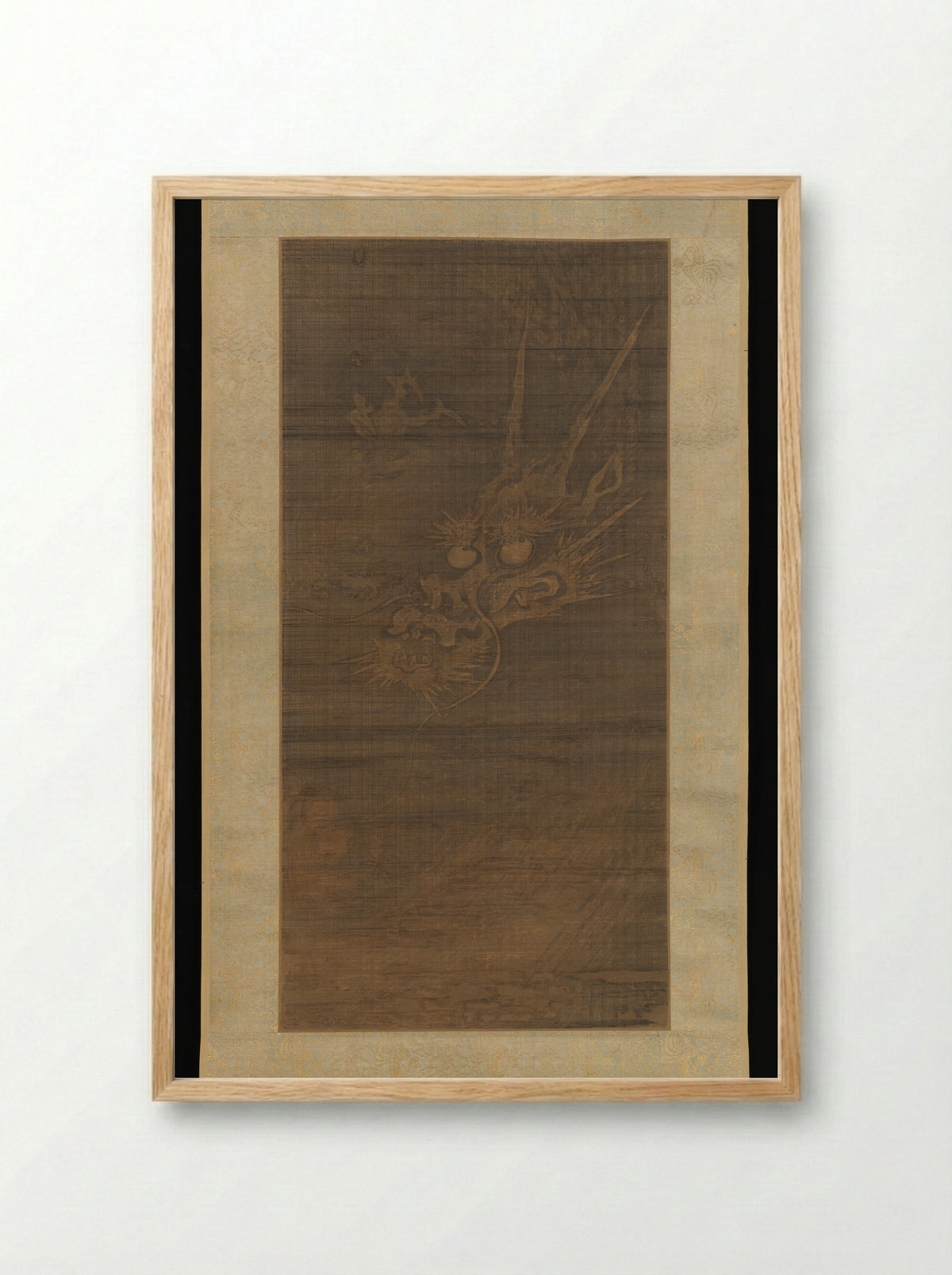 Untitled (Dragon, Ink on Silk) - Fine Art Print - Framed Print Wood