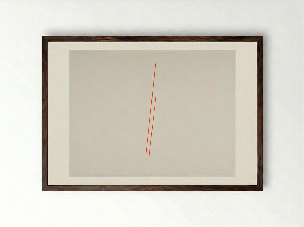 Untitled (FLS #3028) - Fred Sandback - Framed Print Dark Wood