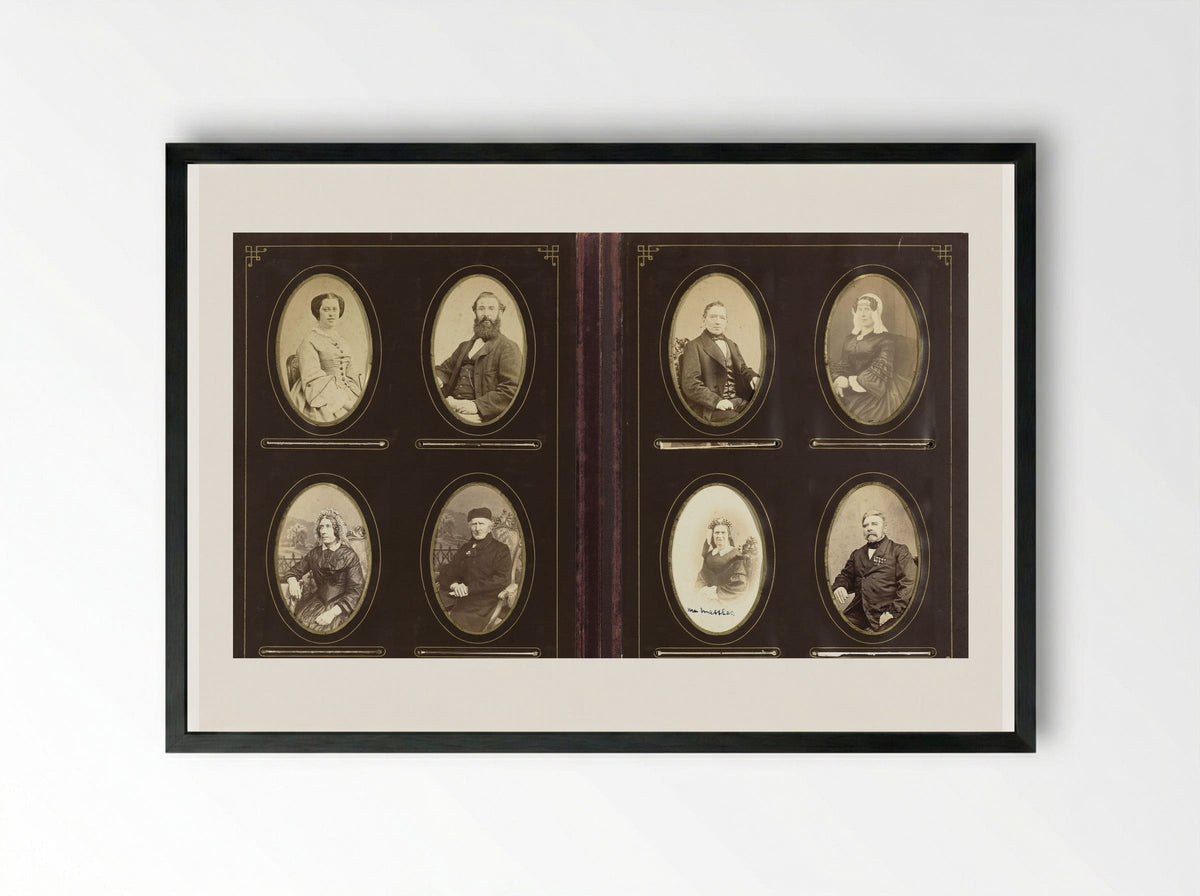 Untitled (Family Portrait Album Page) - Diverse vervaardigers - Framed Print Black