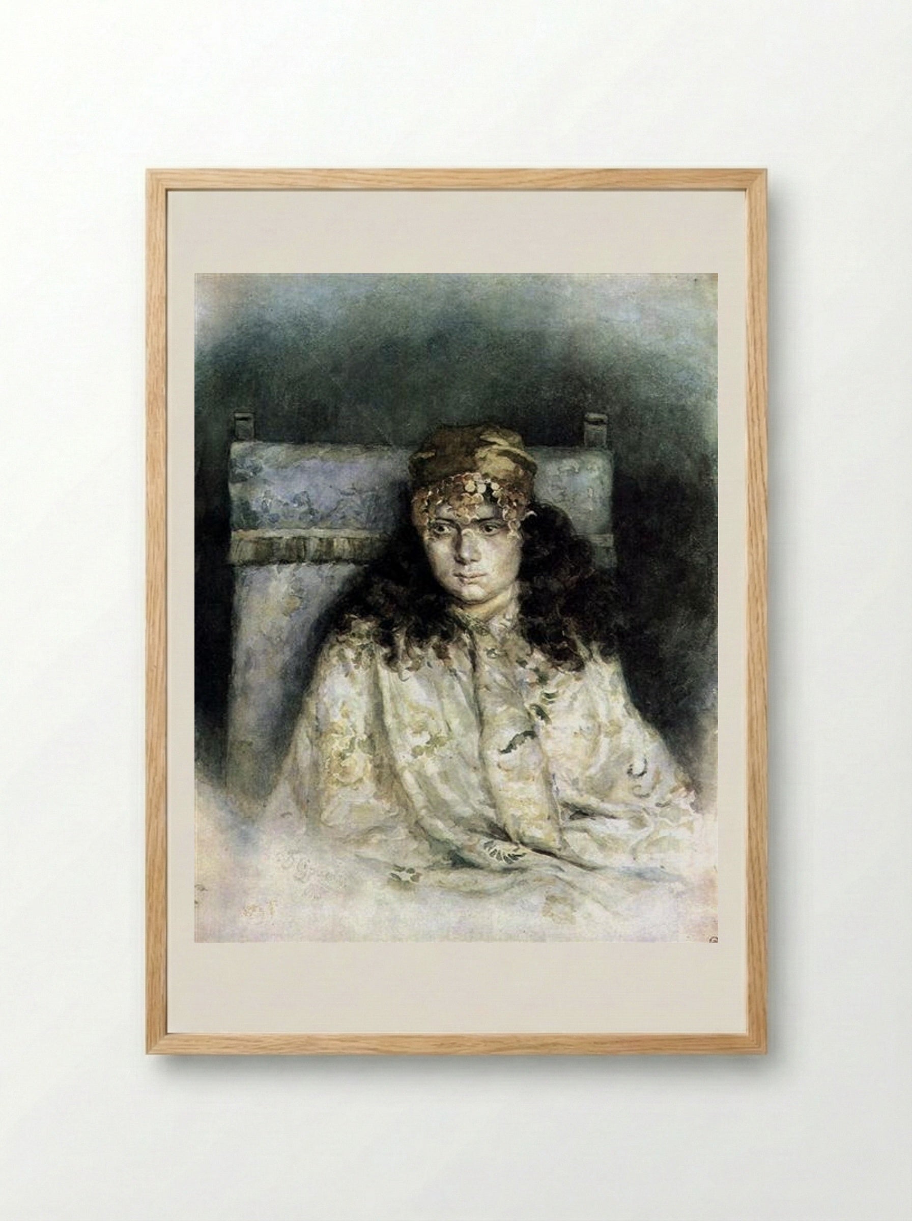 Untitled (Female Portrait) - Vasily Surikov - Framed Print Wood