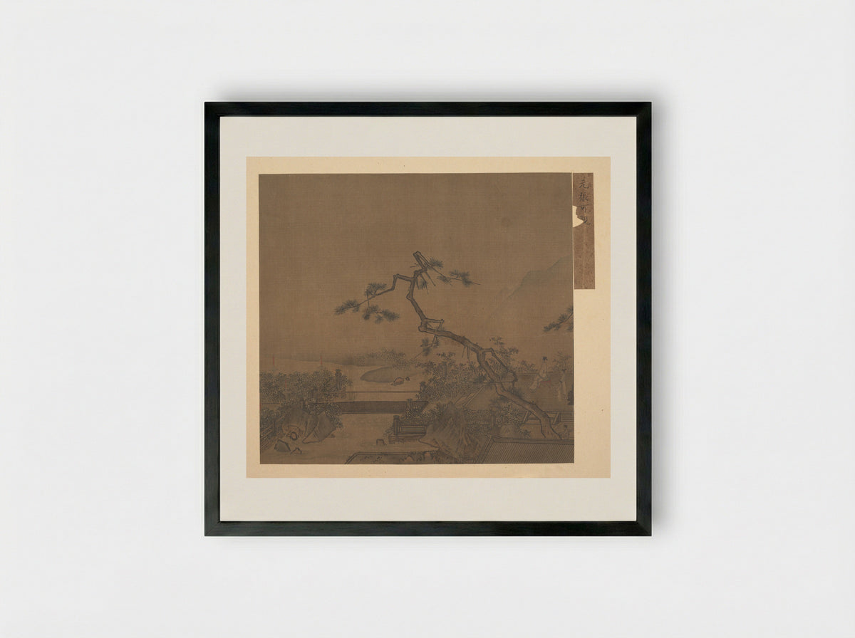 Untitled (Figures on a Terrace) - Fine Art Print - Framed Print Black
