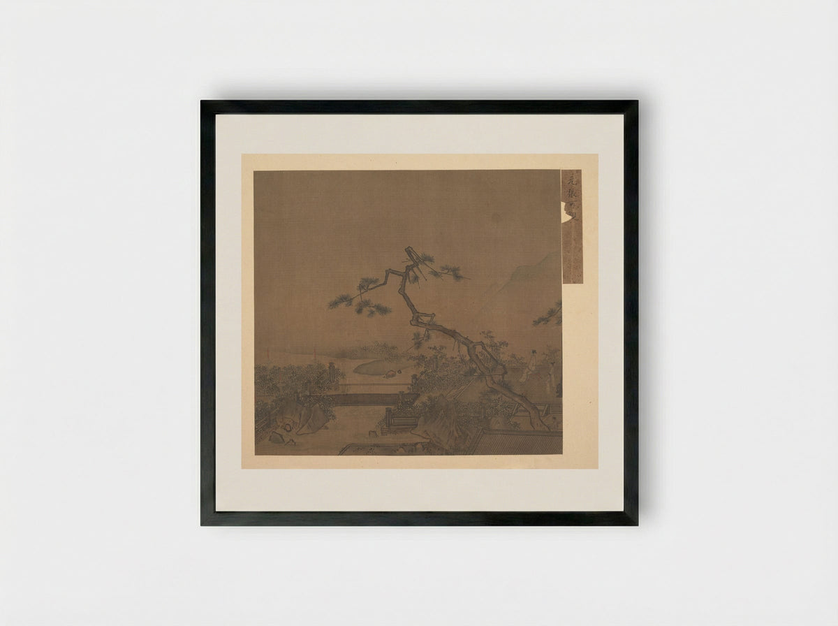 Untitled (Figures on a Terrace) - Fine Art Print - Framed Print Black
