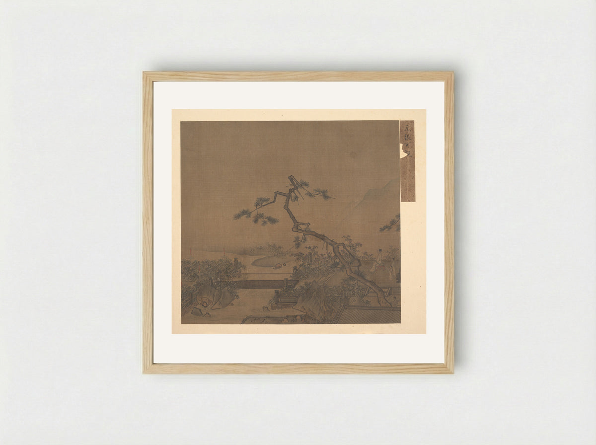 Untitled (Figures on a Terrace) - Fine Art Print - Framed Print Wood