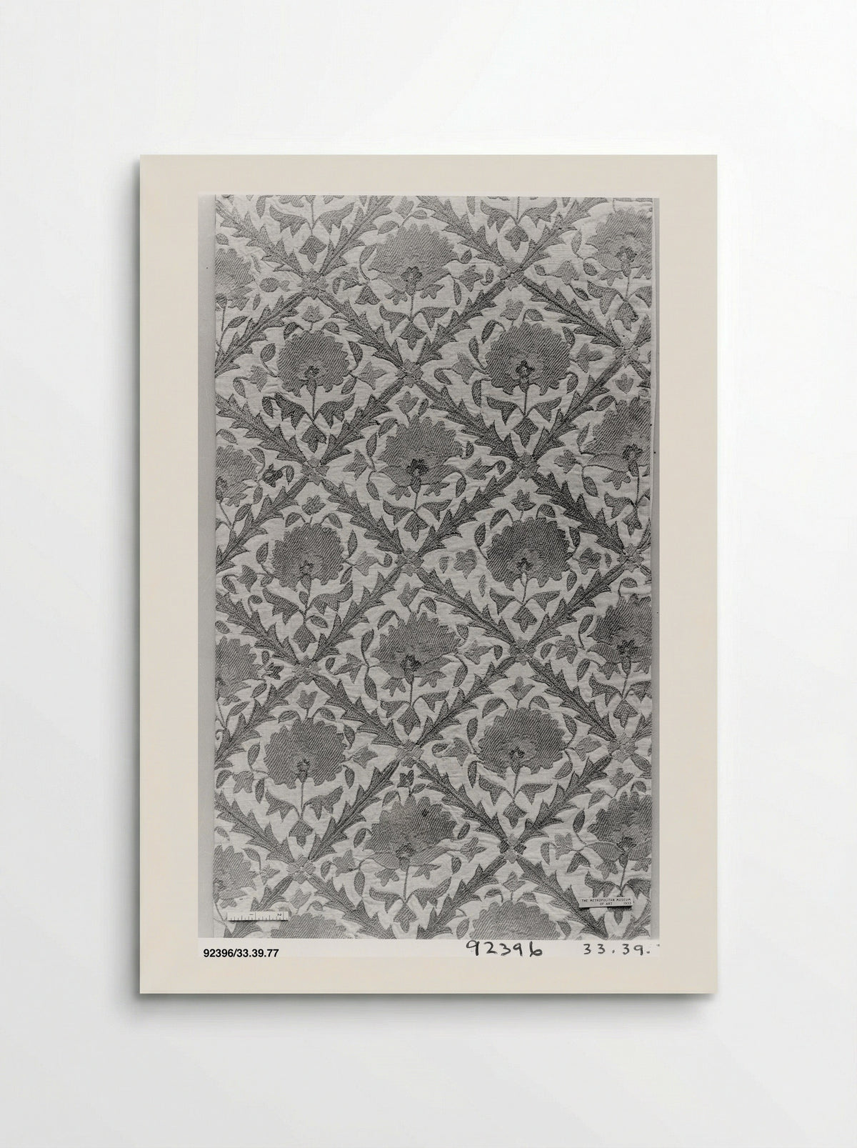 Untitled (Floral Lattice Textile Fragment) - Fine Art Print - Poster