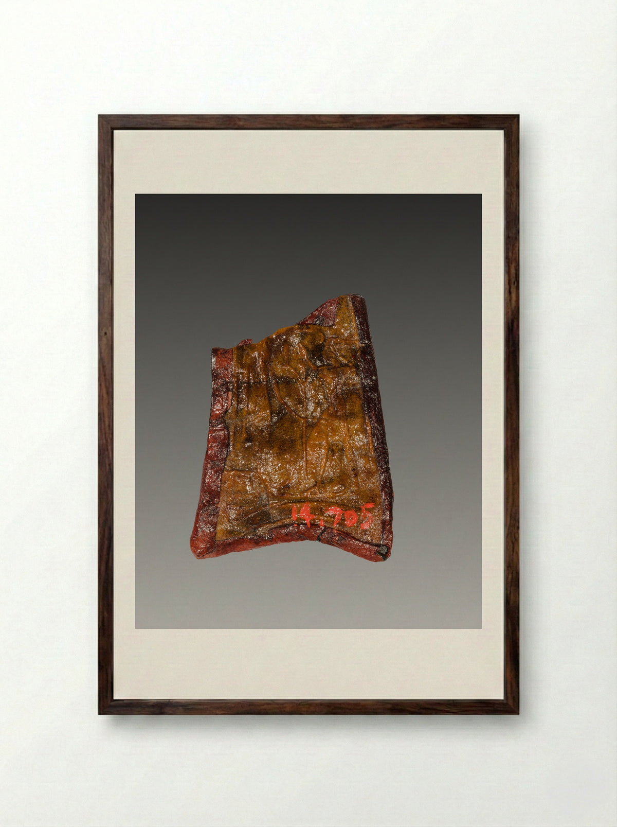 Untitled (Fragment of a Decorative Band, Leather) - Fine Art Print - Framed Print Dark Wood