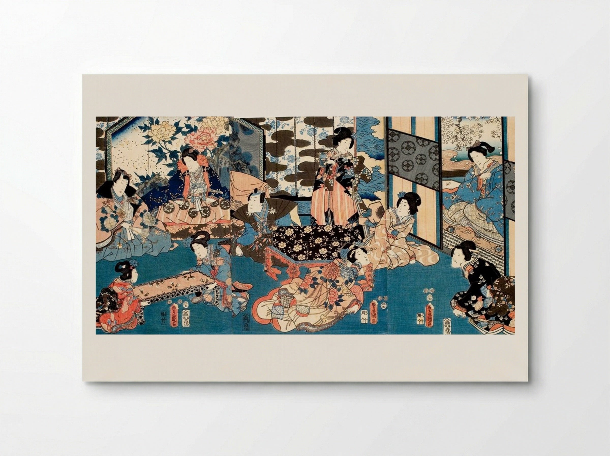 Untitled (Gathering of Figures in an Interior) - Utagawa Kunisada - Poster