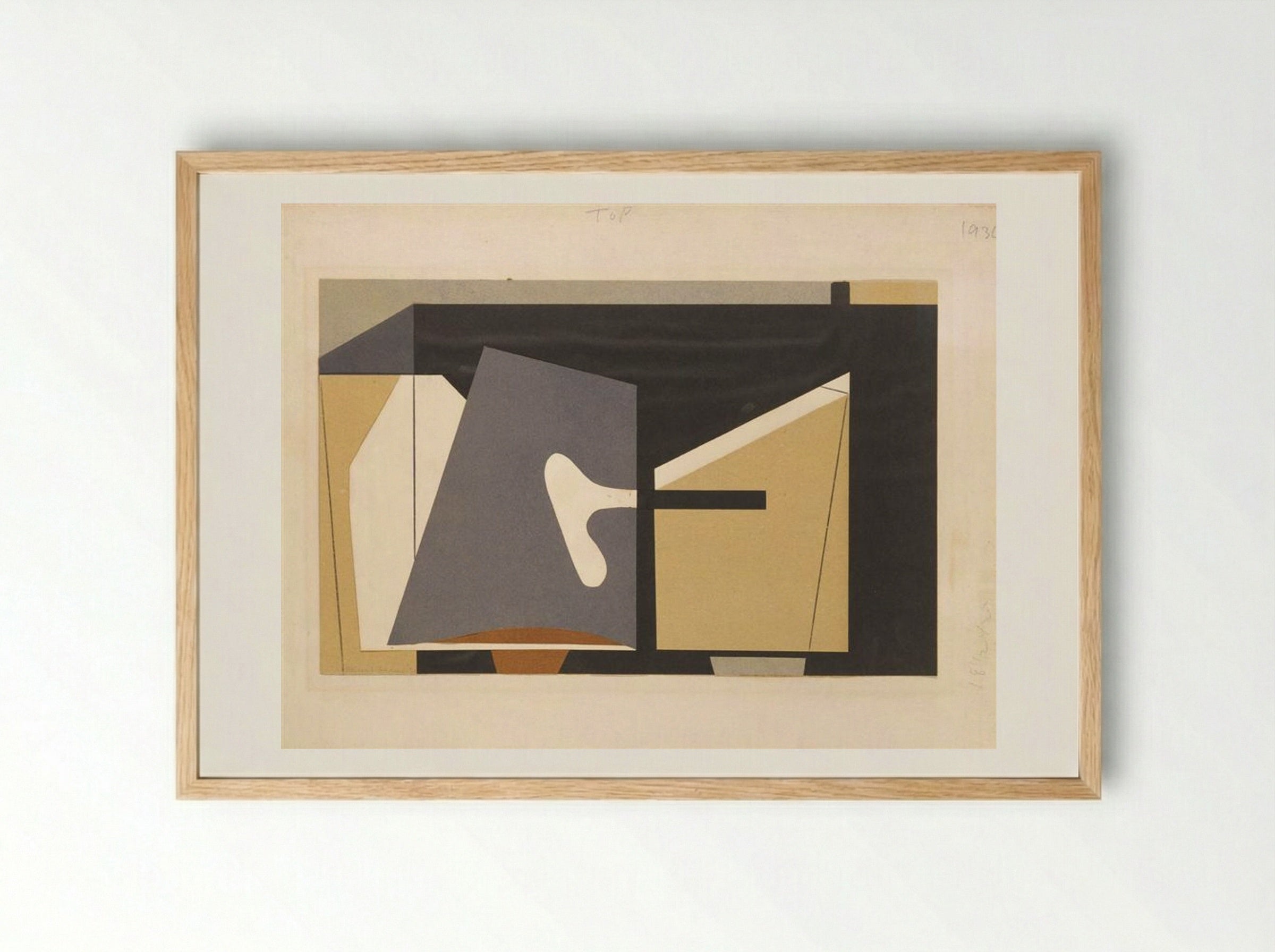 Untitled (Geometric Composition, 1936) - Balcomb Greene - Framed Print Wood