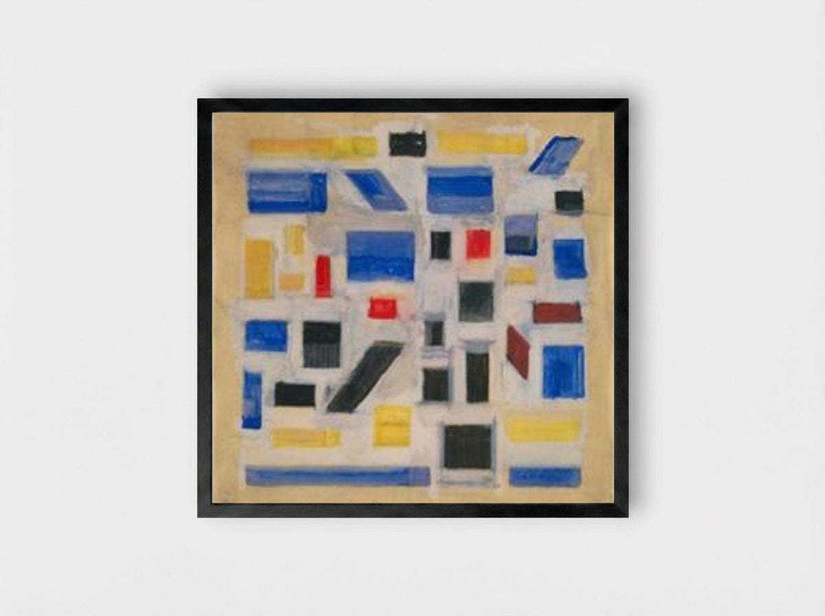 Untitled (Geometric Composition) - Bart van der Leck - Framed Print Black