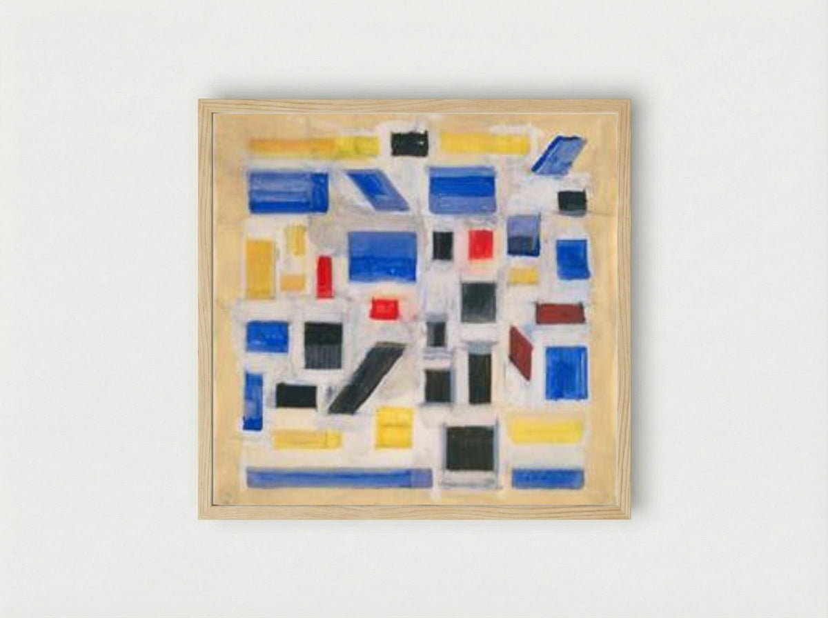 Untitled (Geometric Composition) - Bart van der Leck - Framed Print Wood