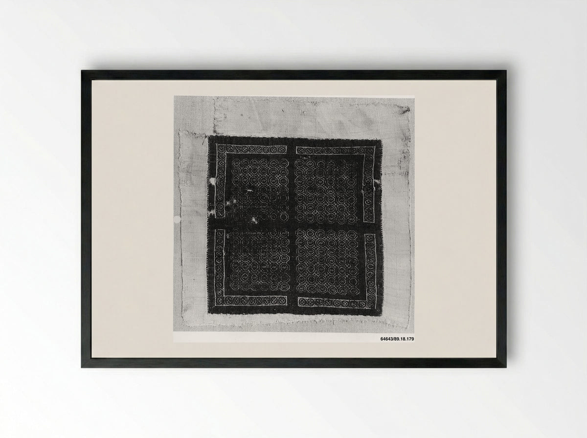 Untitled (Geometric Textile Fragment) - Fine Art Print - Framed Print Black