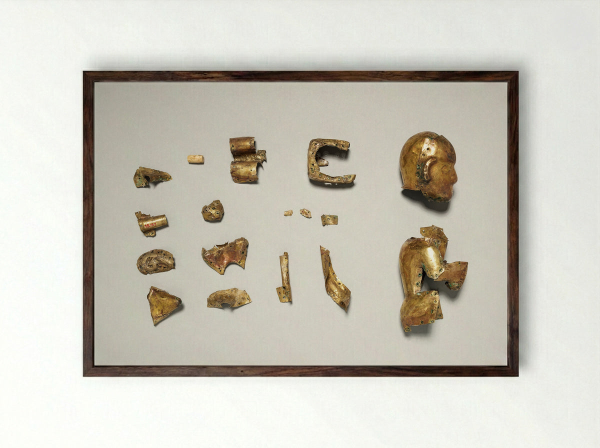 Untitled (Gold Finial Fragments) - Fine Art Print - Framed Print Dark Wood