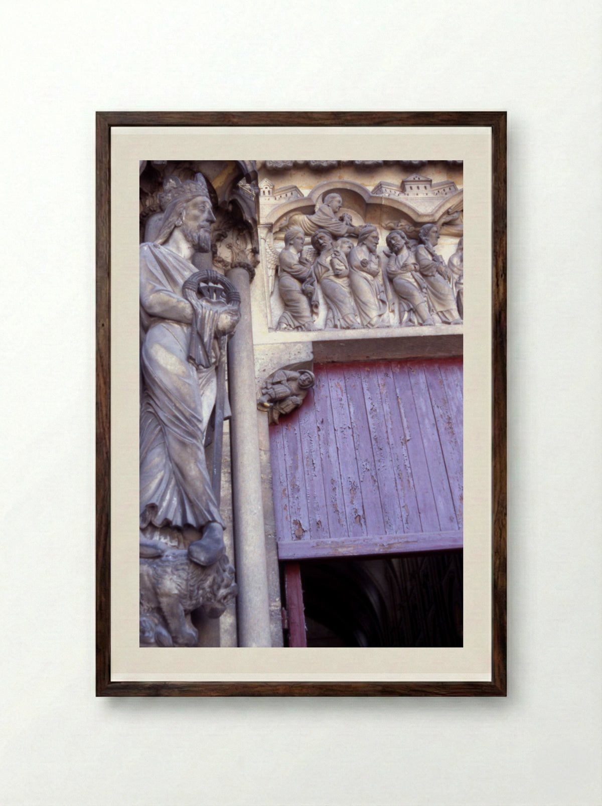 Untitled (Gothic Portal Sculpture) - Jean David - Framed Print Dark Wood