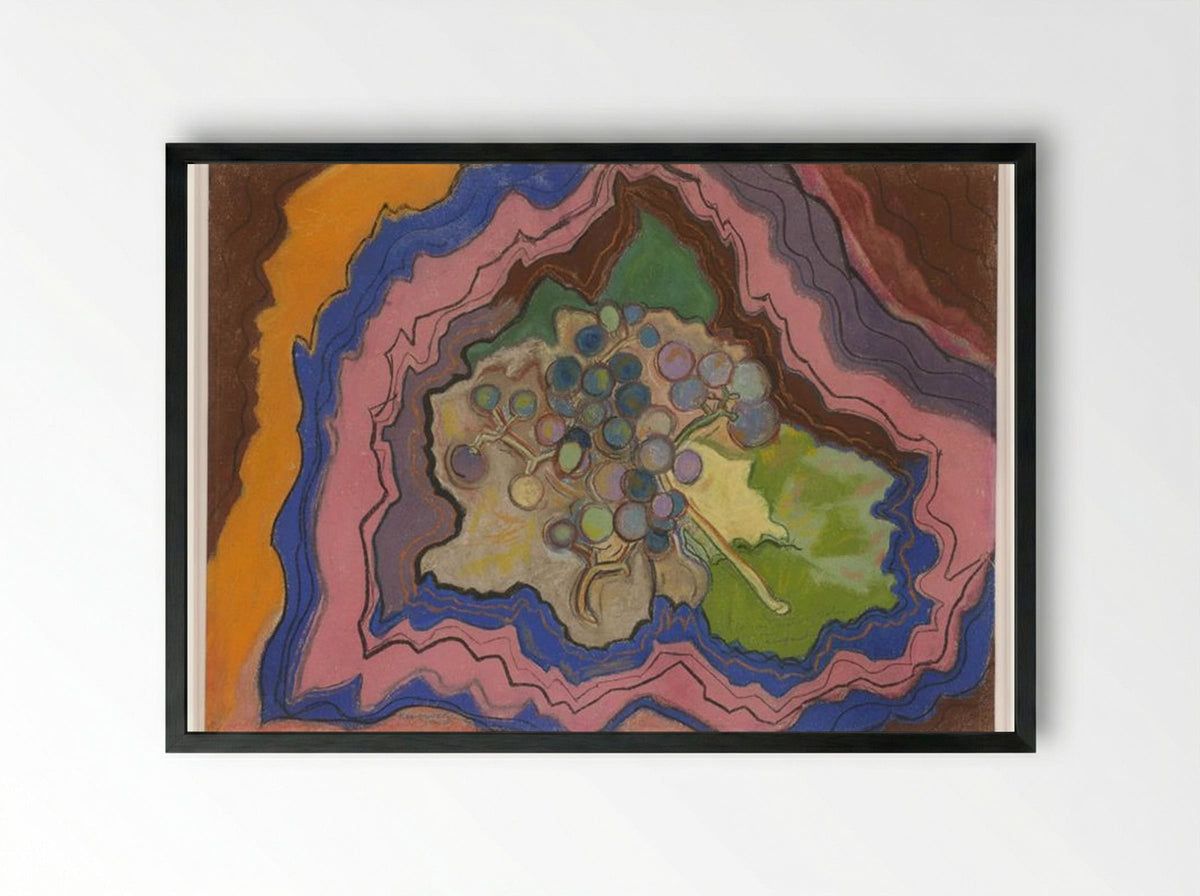 Untitled (Grapes, Pastel on Paper) - Beauford Delaney - Framed Print Black