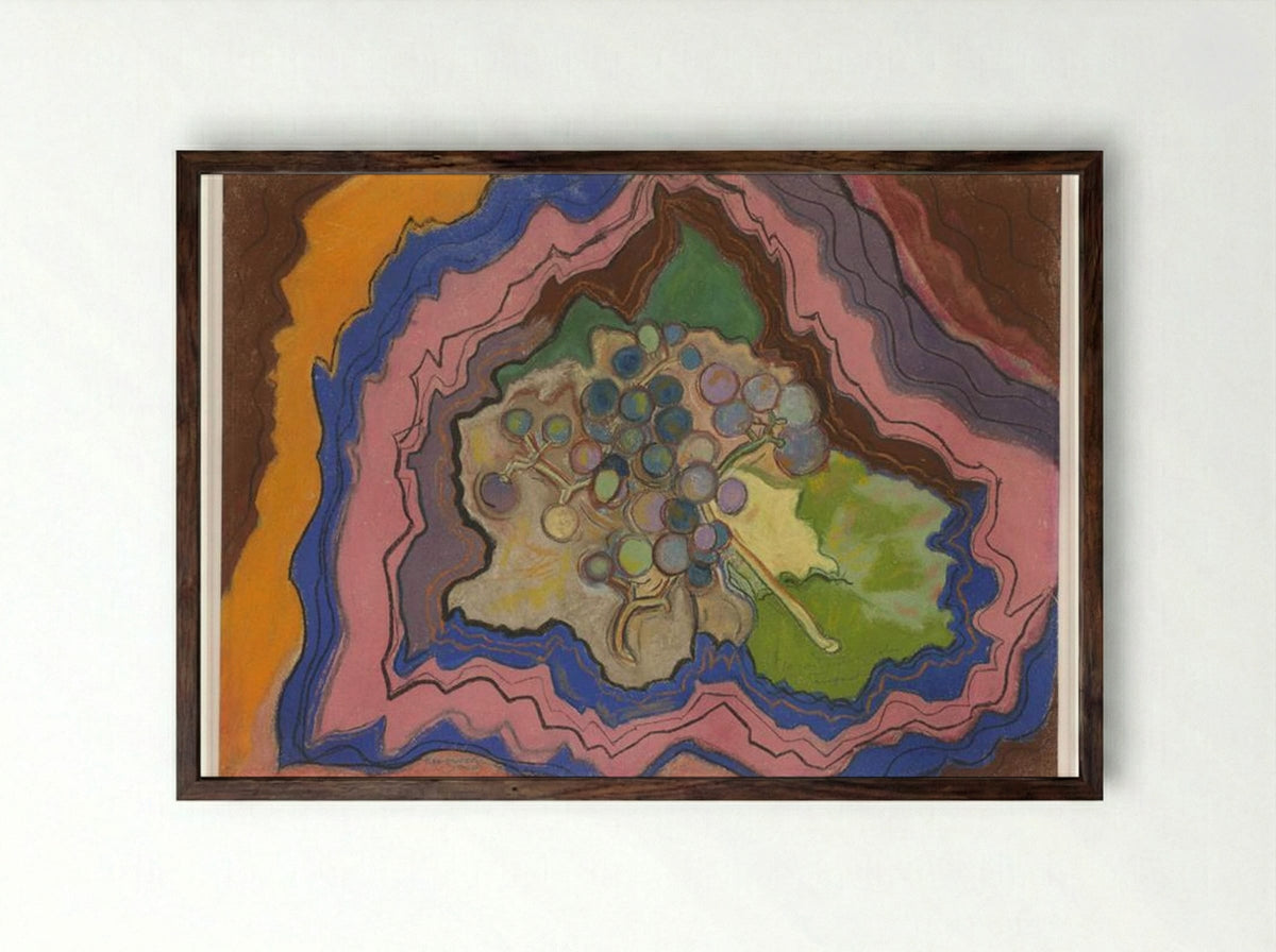 Untitled (Grapes, Pastel on Paper) - Beauford Delaney - Framed Print Dark Wood
