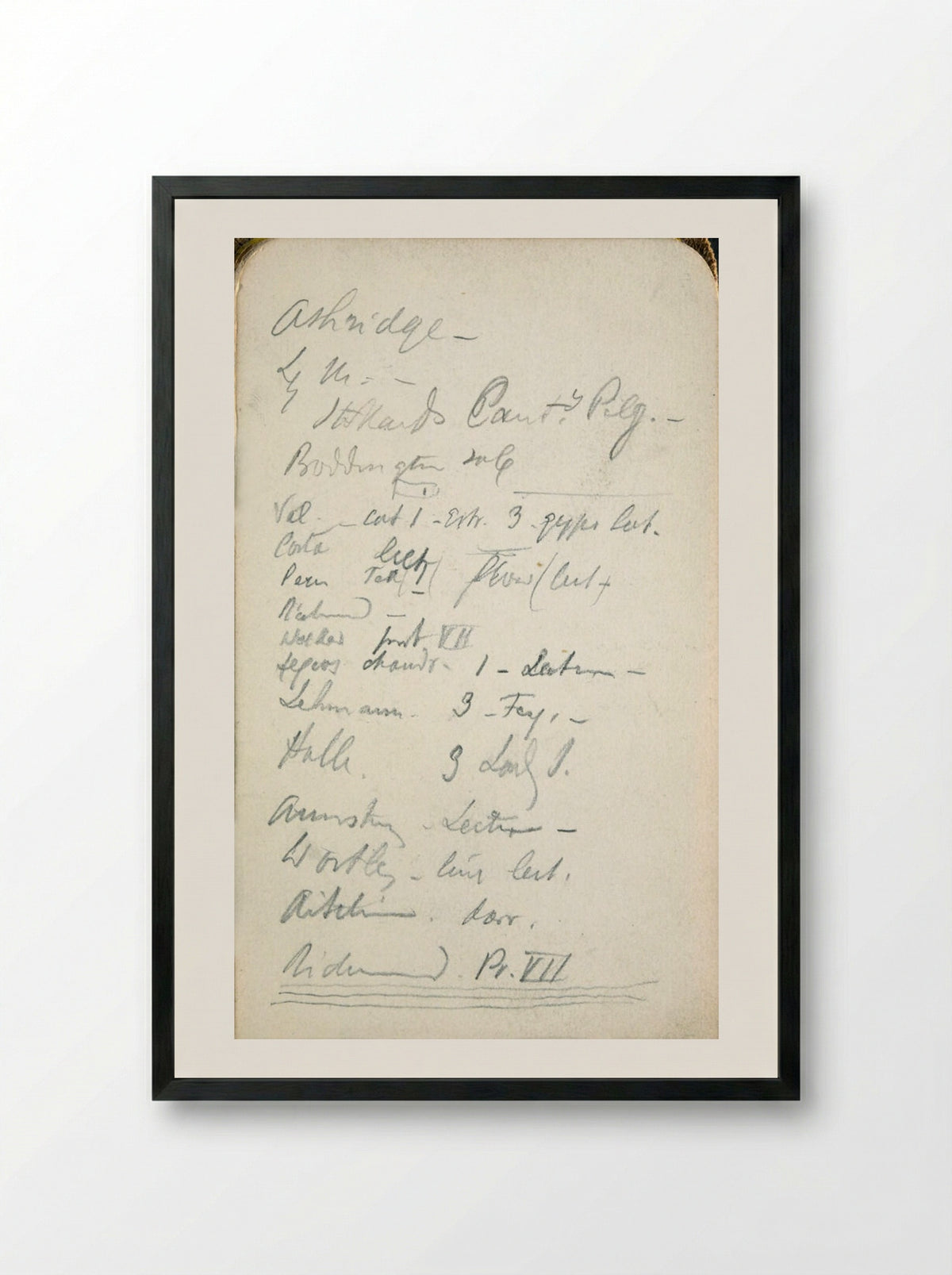 Untitled (Handwritten Inscription) - Frederic Leighton - Framed Print Black