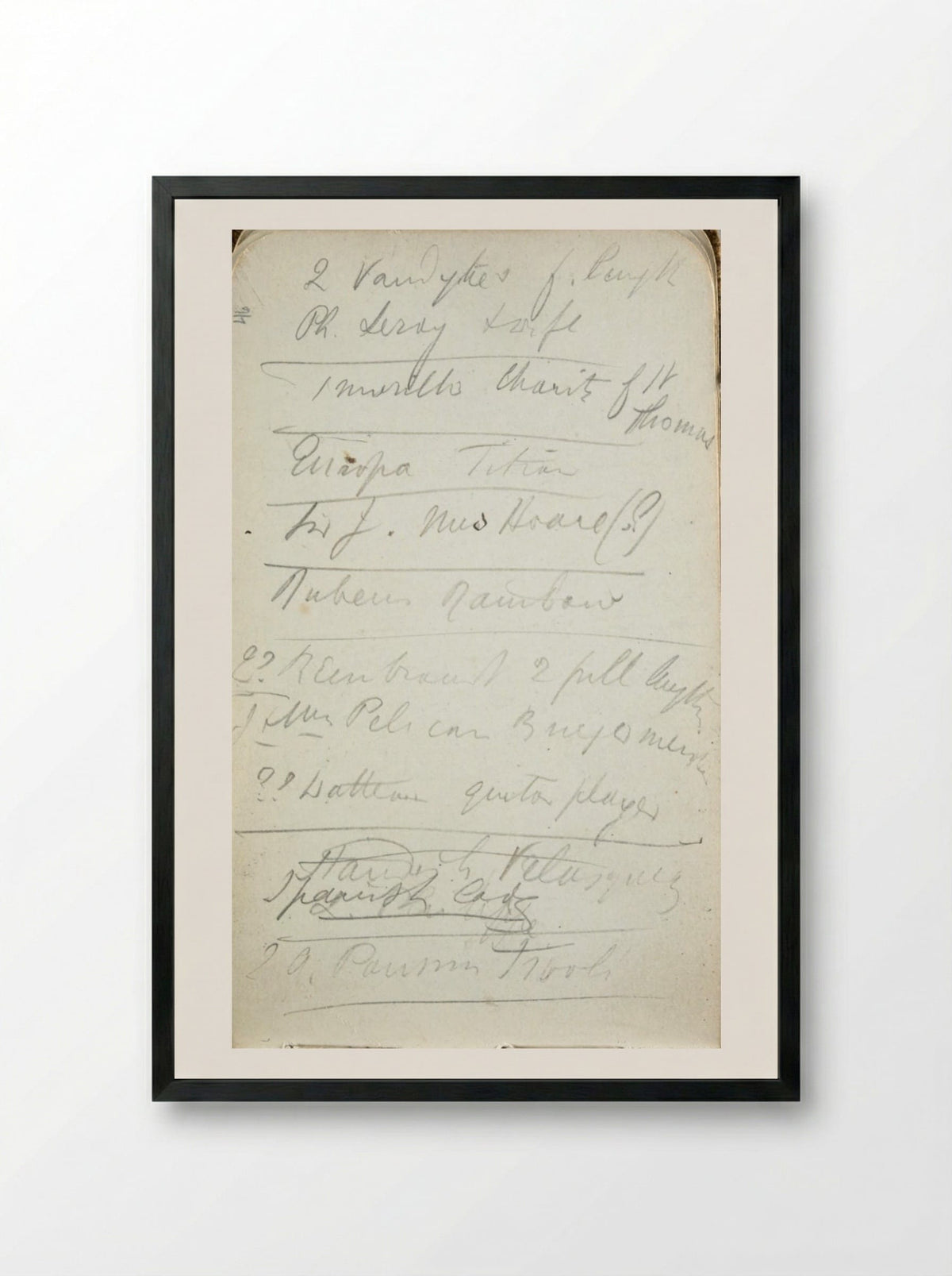 Untitled (Handwritten Inscription) - Frederic Leighton - Framed Print Black