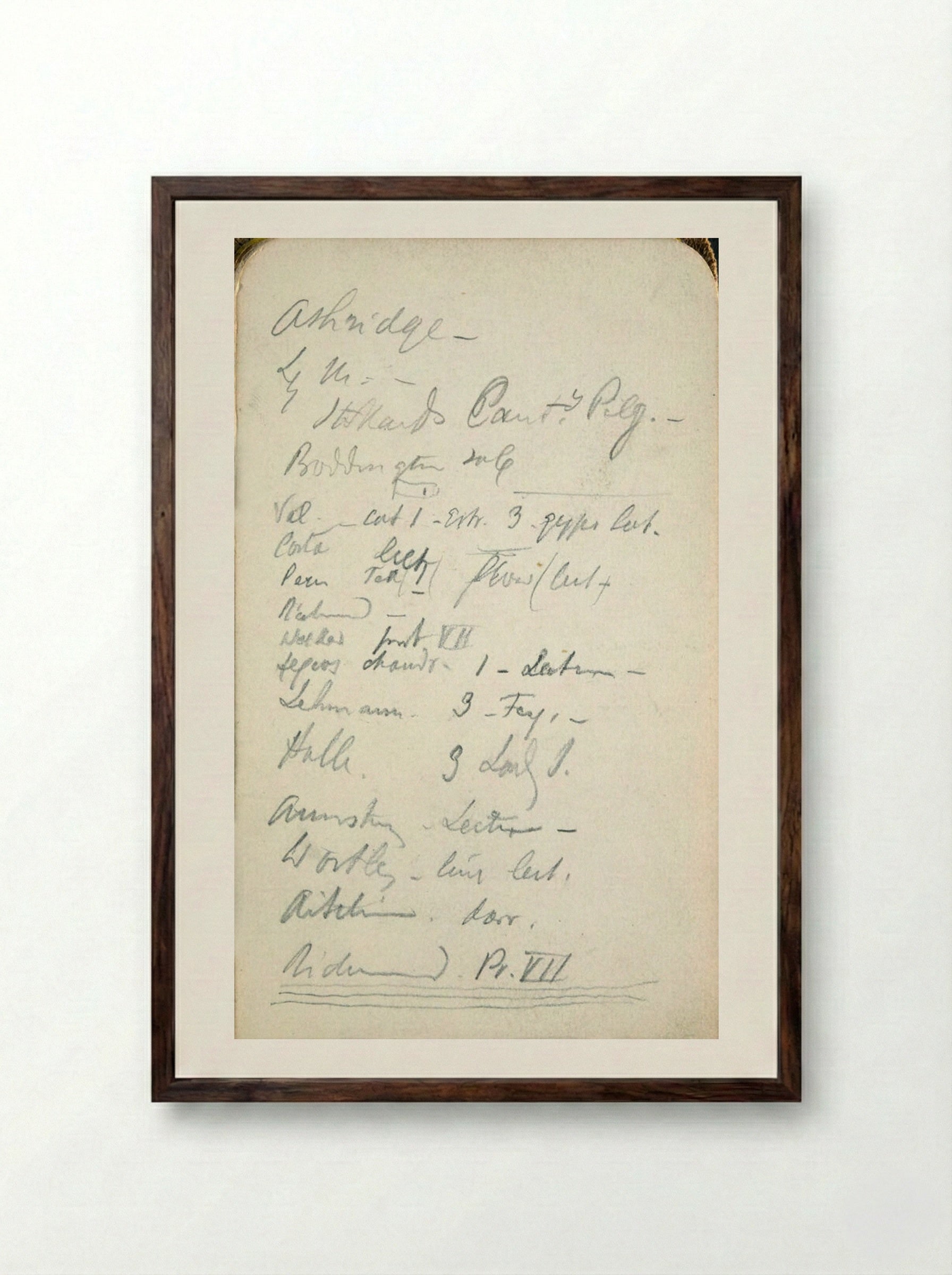 Untitled (Handwritten Inscription) - Frederic Leighton - Framed Print Dark Wood