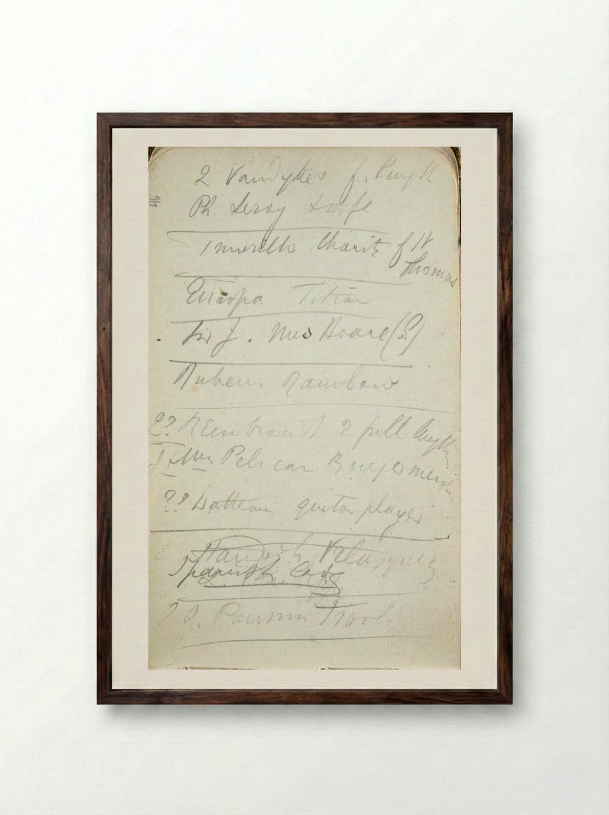 Untitled (Handwritten Inscription) - Frederic Leighton - Framed Print Dark Wood