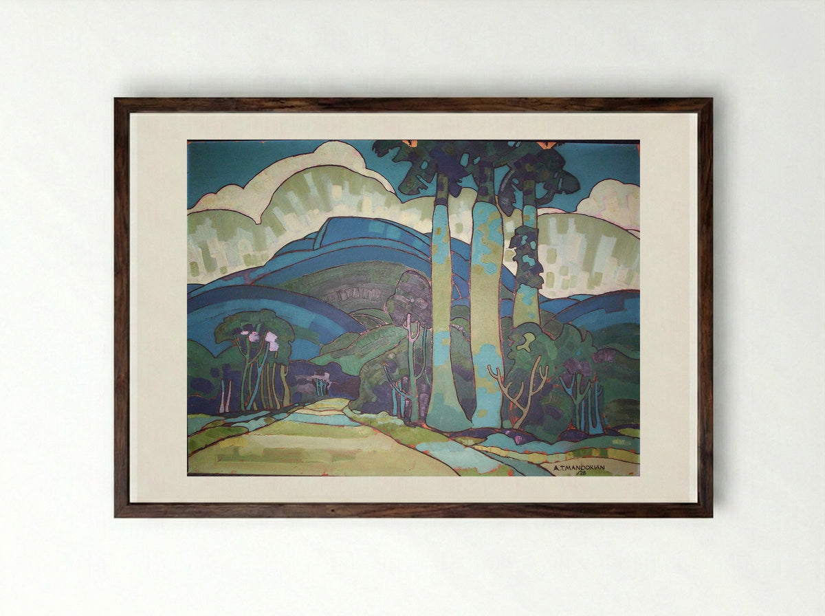 Untitled (Hawaiian Mountain Scene) - Arman Manookian - Framed Print Dark Wood