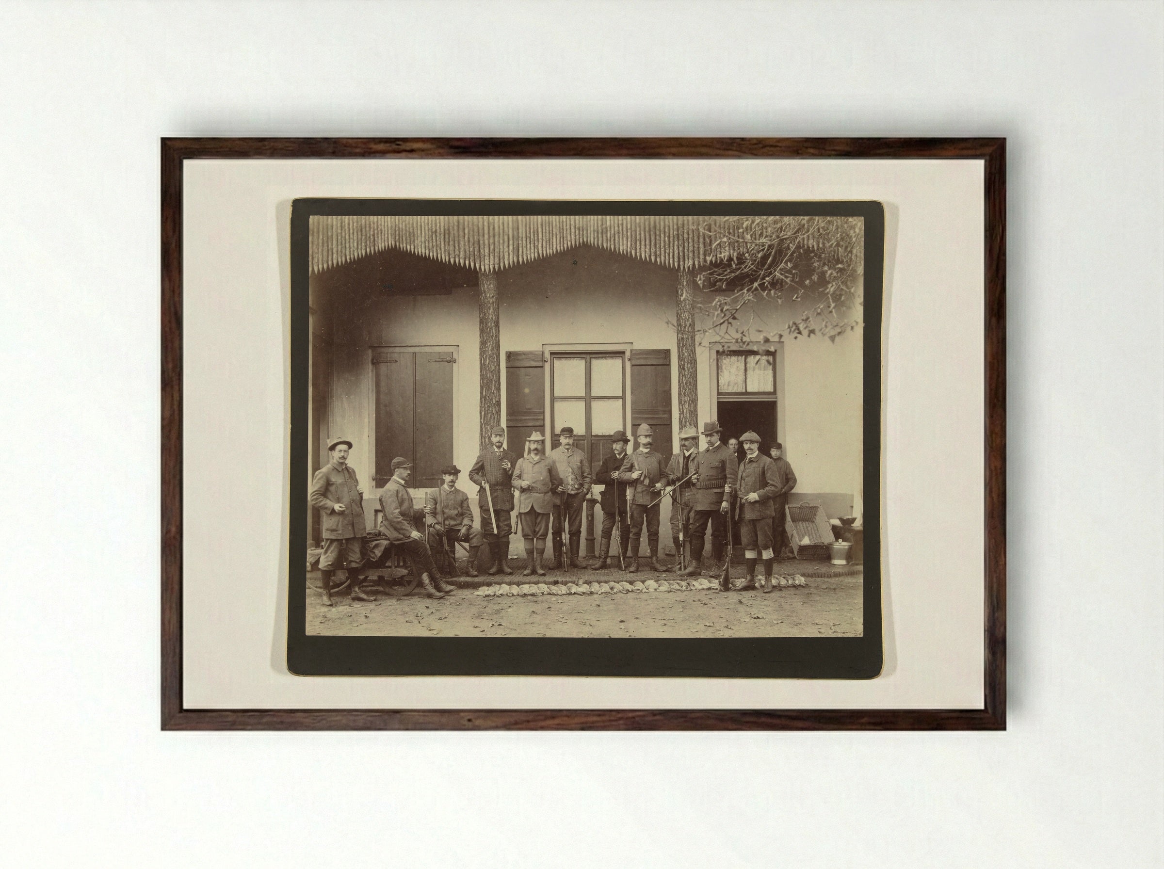 Untitled (Hunting Party at Zeist) - Henry Pauw van Wieldrecht - Framed Print Dark Wood