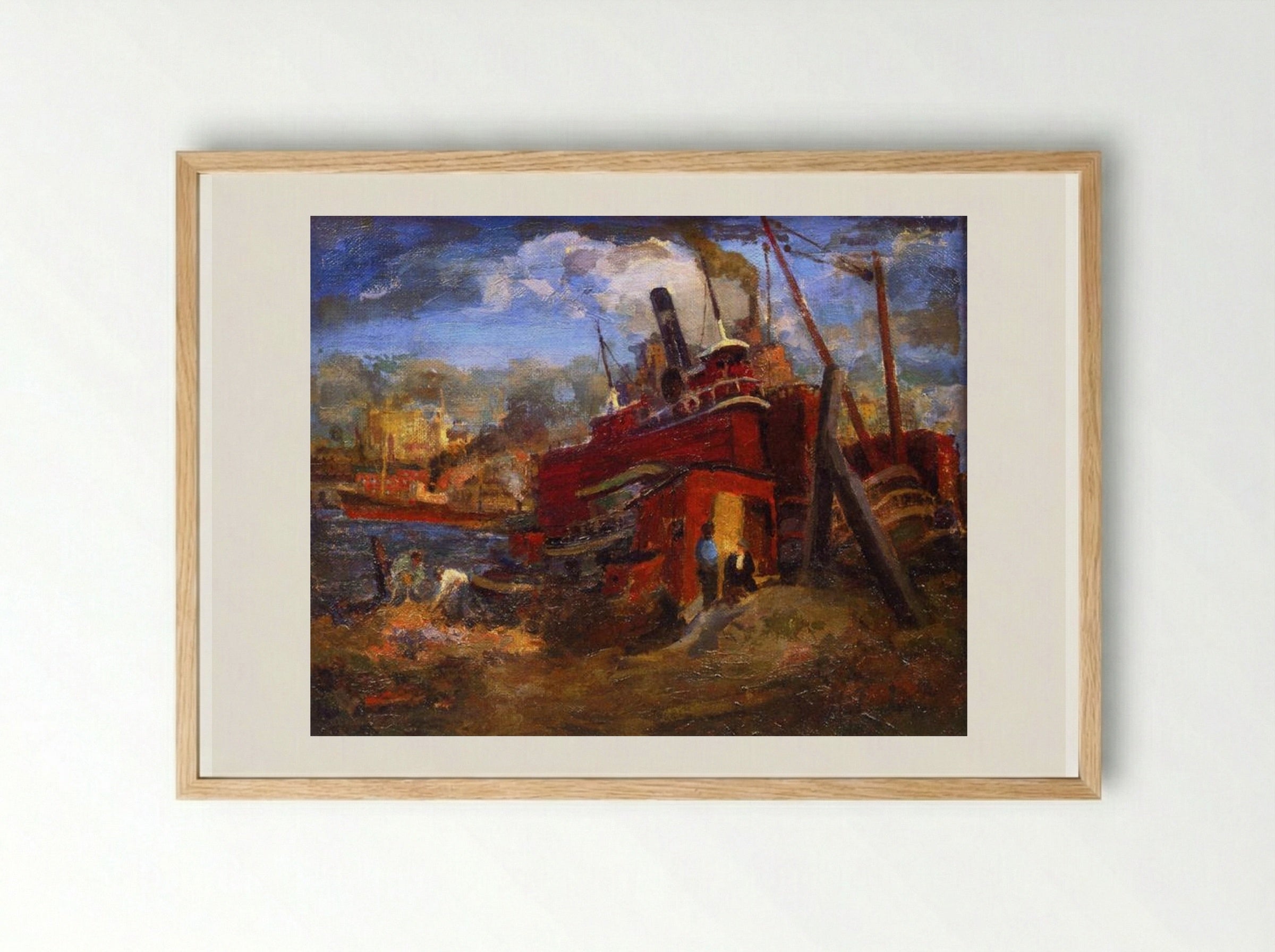 Untitled (Industrial Waterfront) - Robert Spencer - Framed Print Wood