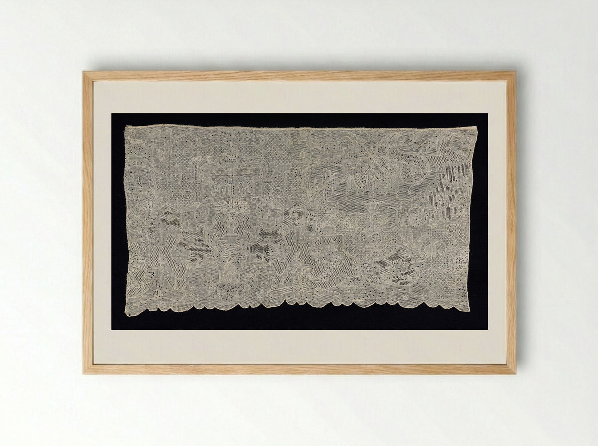 Untitled (Lace Border Strip, Needlework) - Fine Art Print - Framed Print Wood