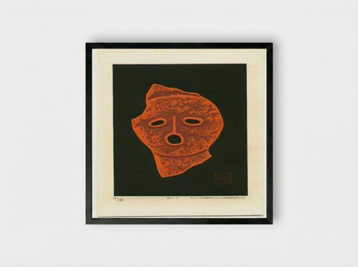 Untitled (Mask) - Munakata Shiko - Framed Print Black
