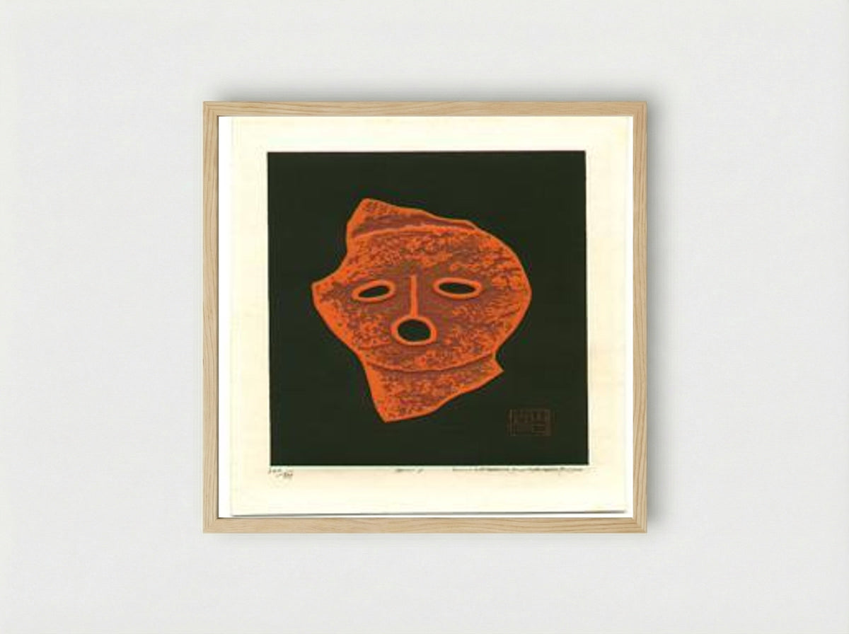 Untitled (Mask) - Munakata Shiko - Framed Print Wood