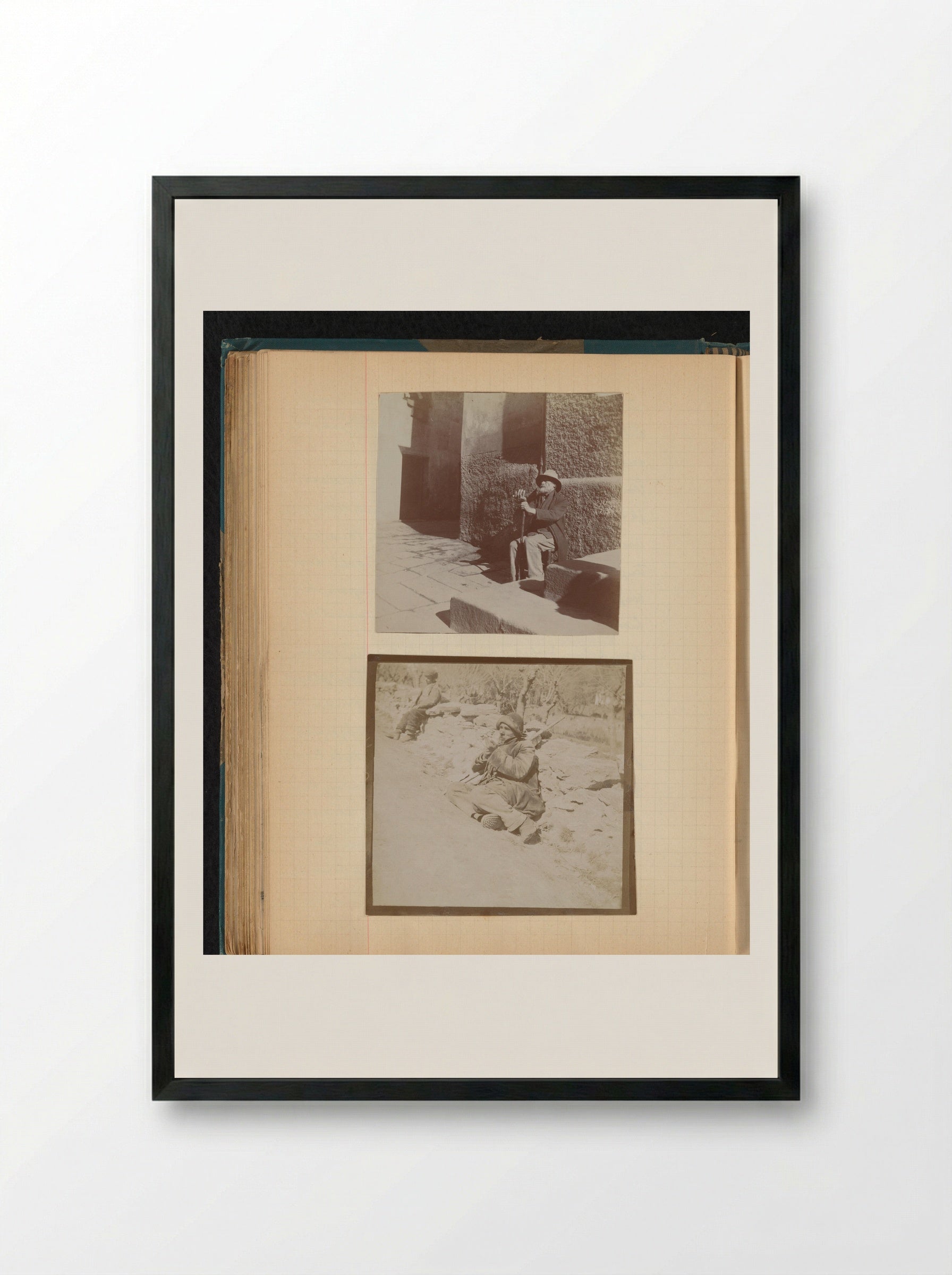 Untitled (Men on the Street in Ajaccio, Corsica) - Théodore van Lelyveld - Framed Print Black