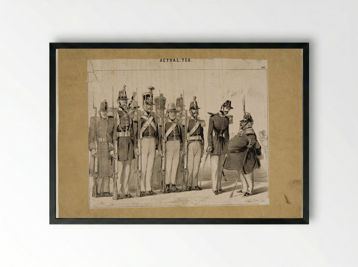 Untitled (Military Inspection) - Charles Vernier - Framed Print Black
