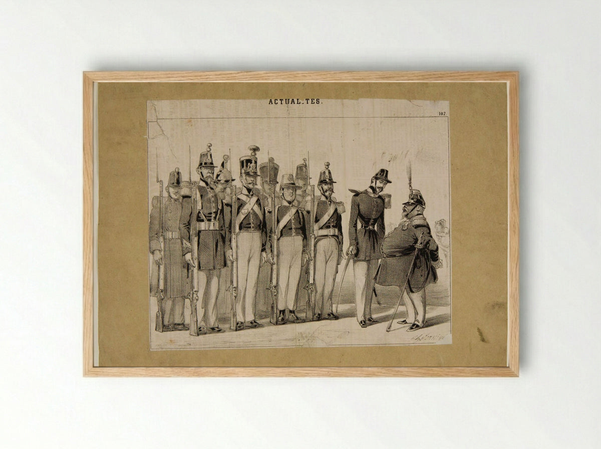 Untitled (Military Inspection) - Charles Vernier - Framed Print Wood