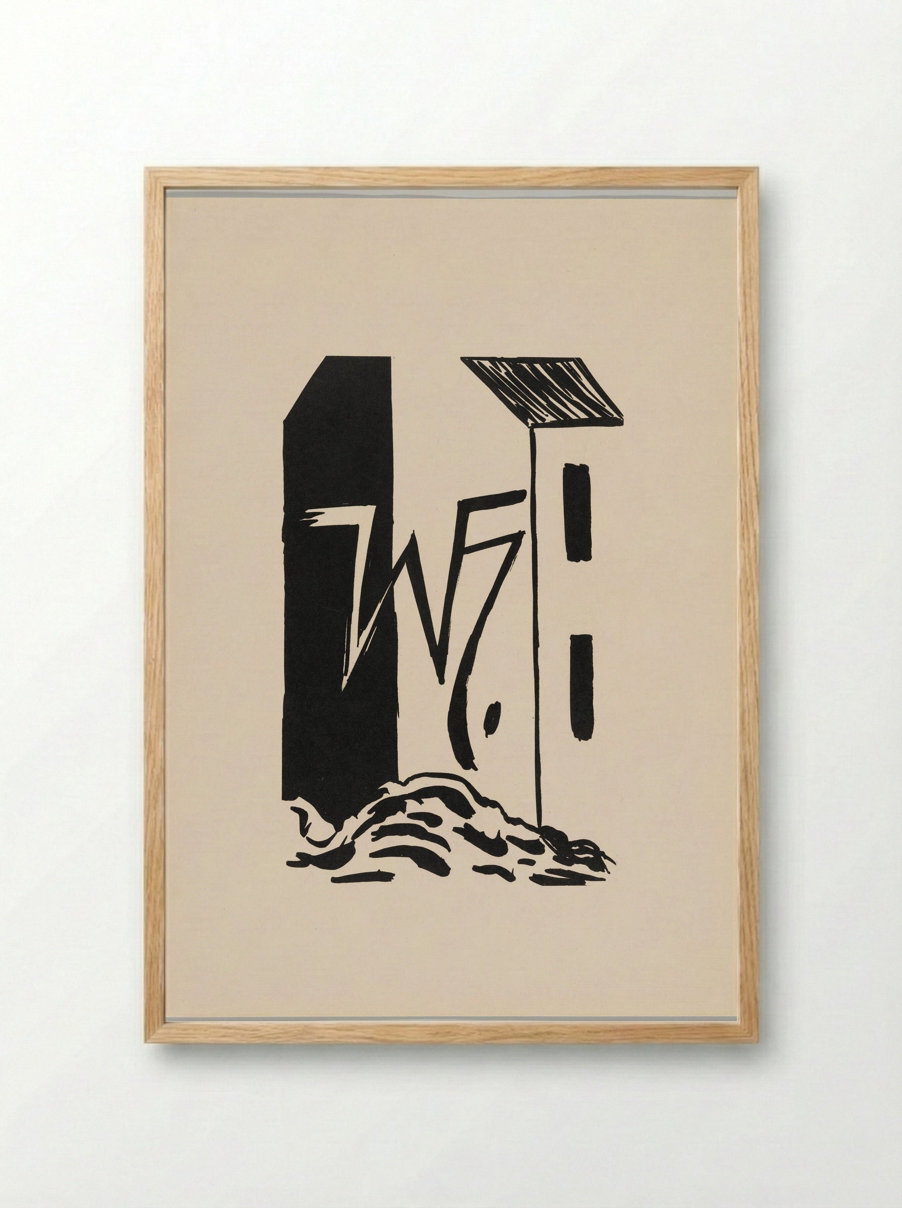 Untitled (Monogram and Architectural Form) - Werner Heldt - Framed Print Wood
