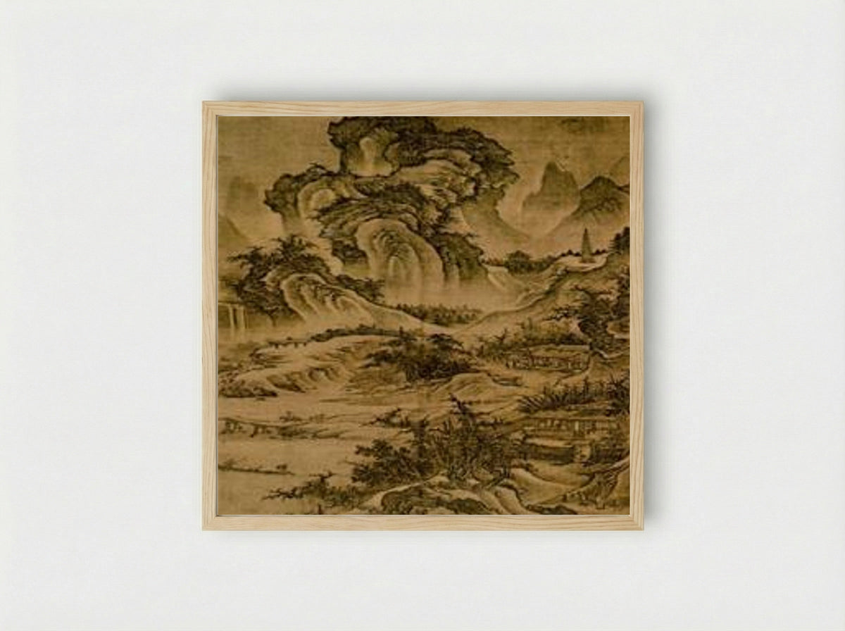 Untitled (Mountainous River Scene) - Guo Xi - Framed Print Wood