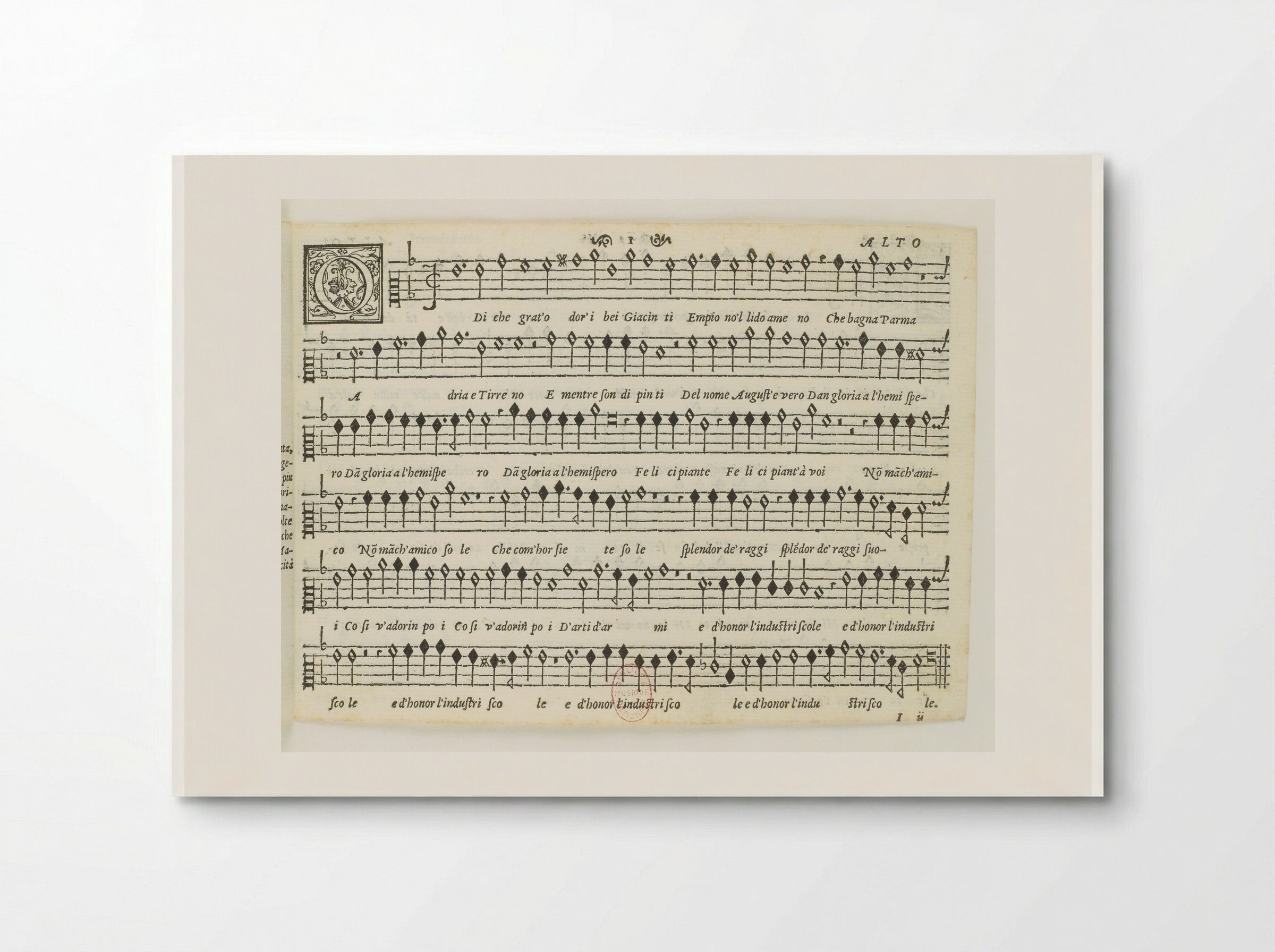 Untitled (Musical Score with Decorative Initial) - Fine Art Print - Poster