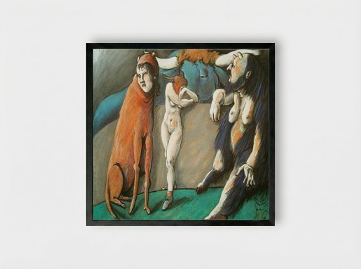 Untitled (Mythological Figures) - Benjamin Cañas - Framed Print Black