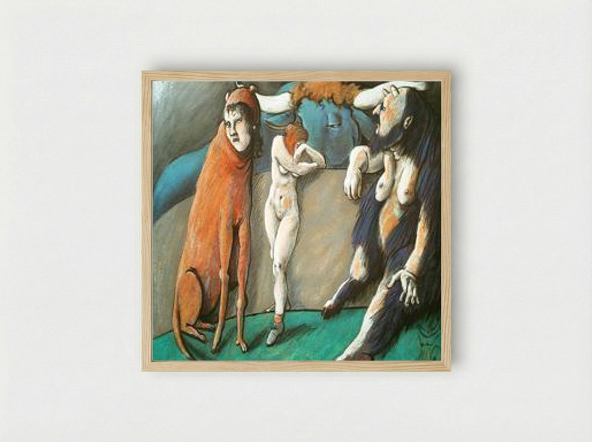Untitled (Mythological Figures) - Benjamin Cañas - Framed Print Wood