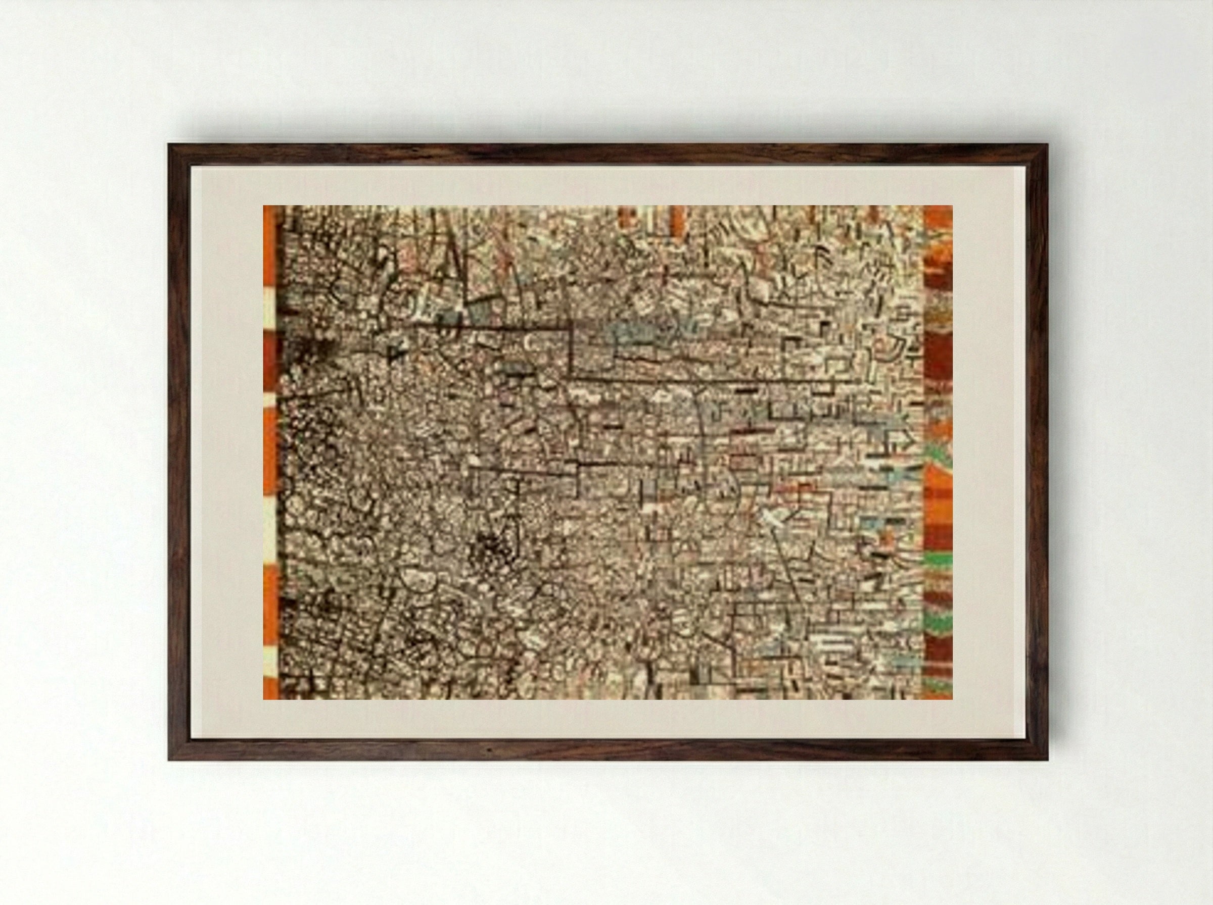Untitled (Non-Objective Composition) - Pavel Filonov - Framed Print Dark Wood