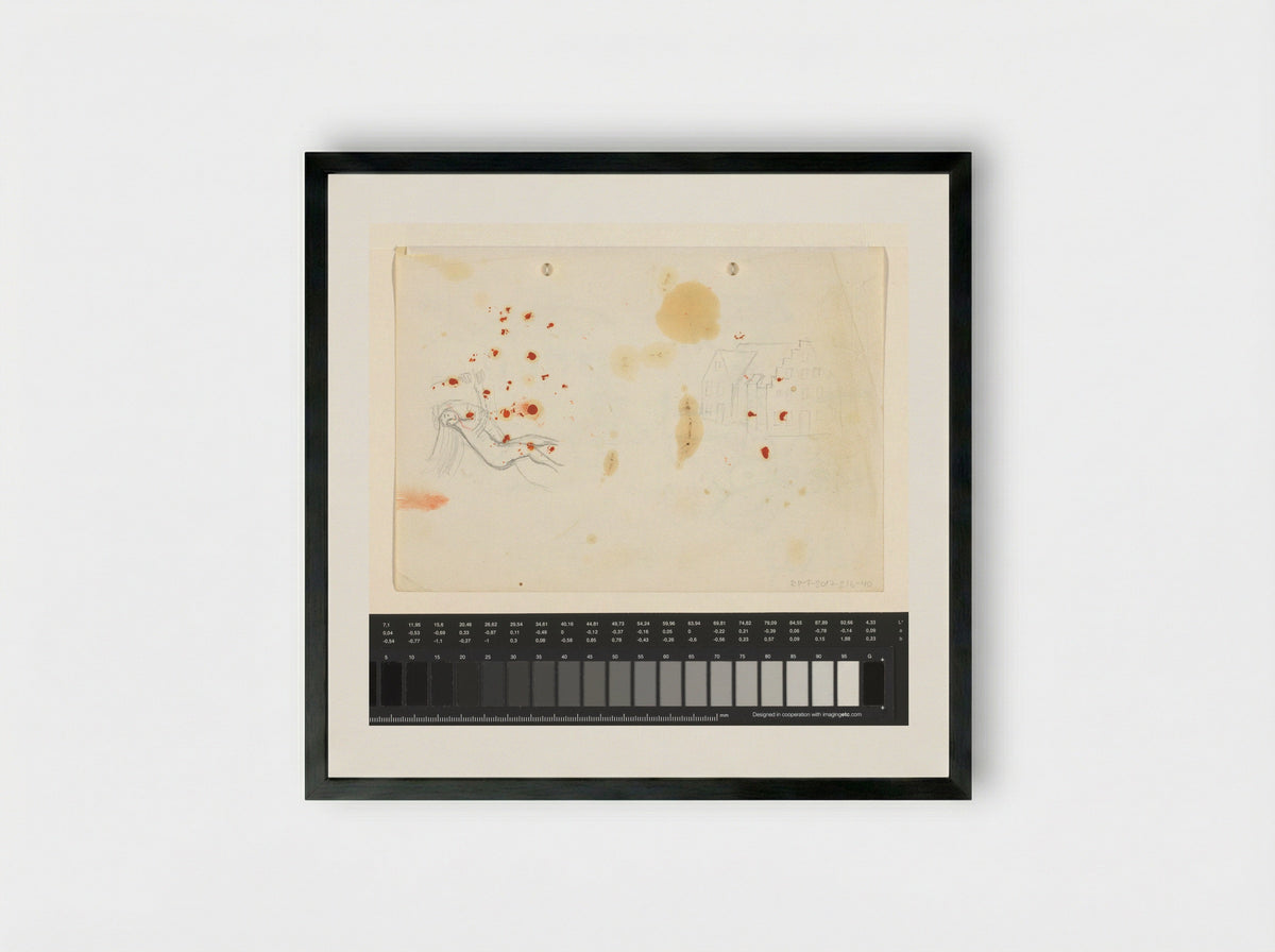 Untitled (Nude Figure and Building Facade) - Willem Westbroek - Framed Print Black