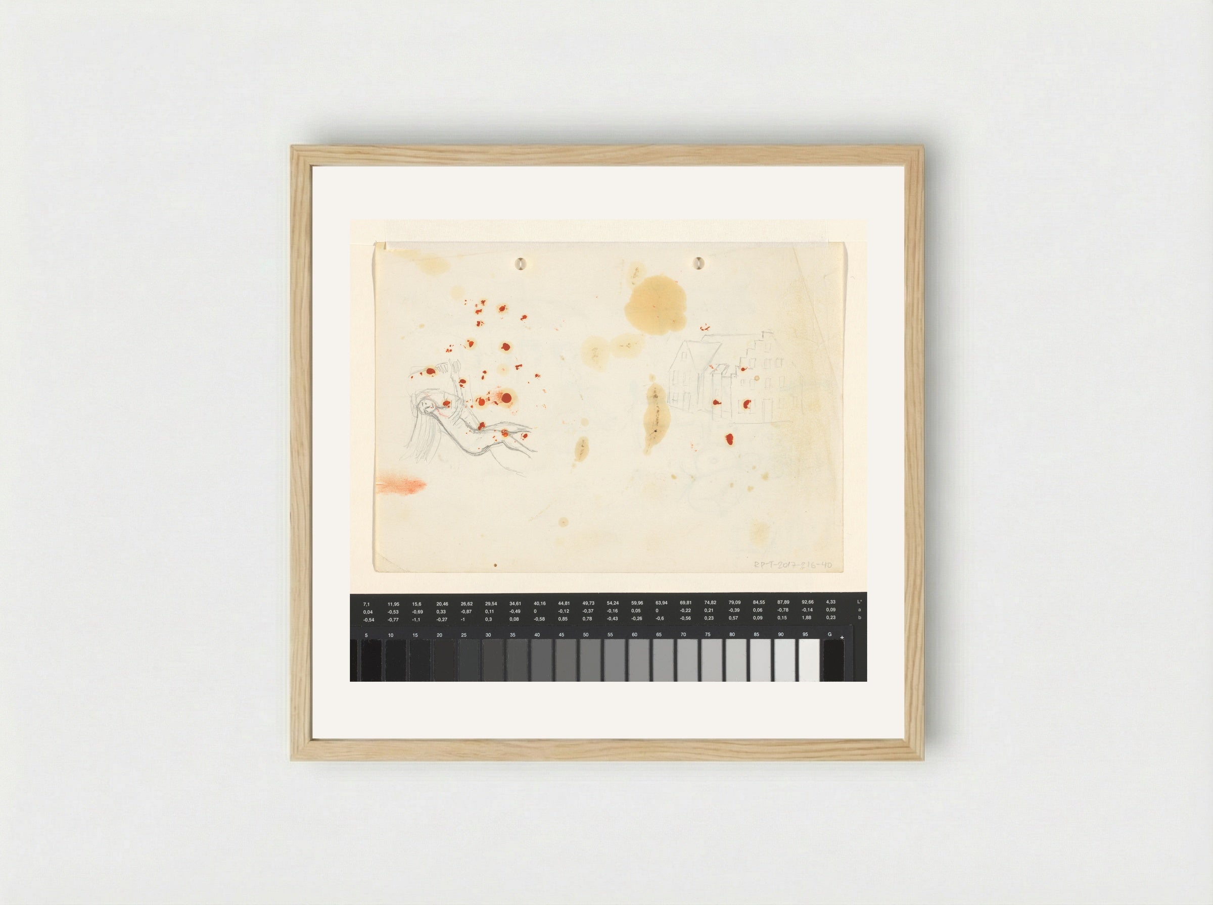 Untitled (Nude Figure and Building Facade) - Willem Westbroek - Framed Print Wood