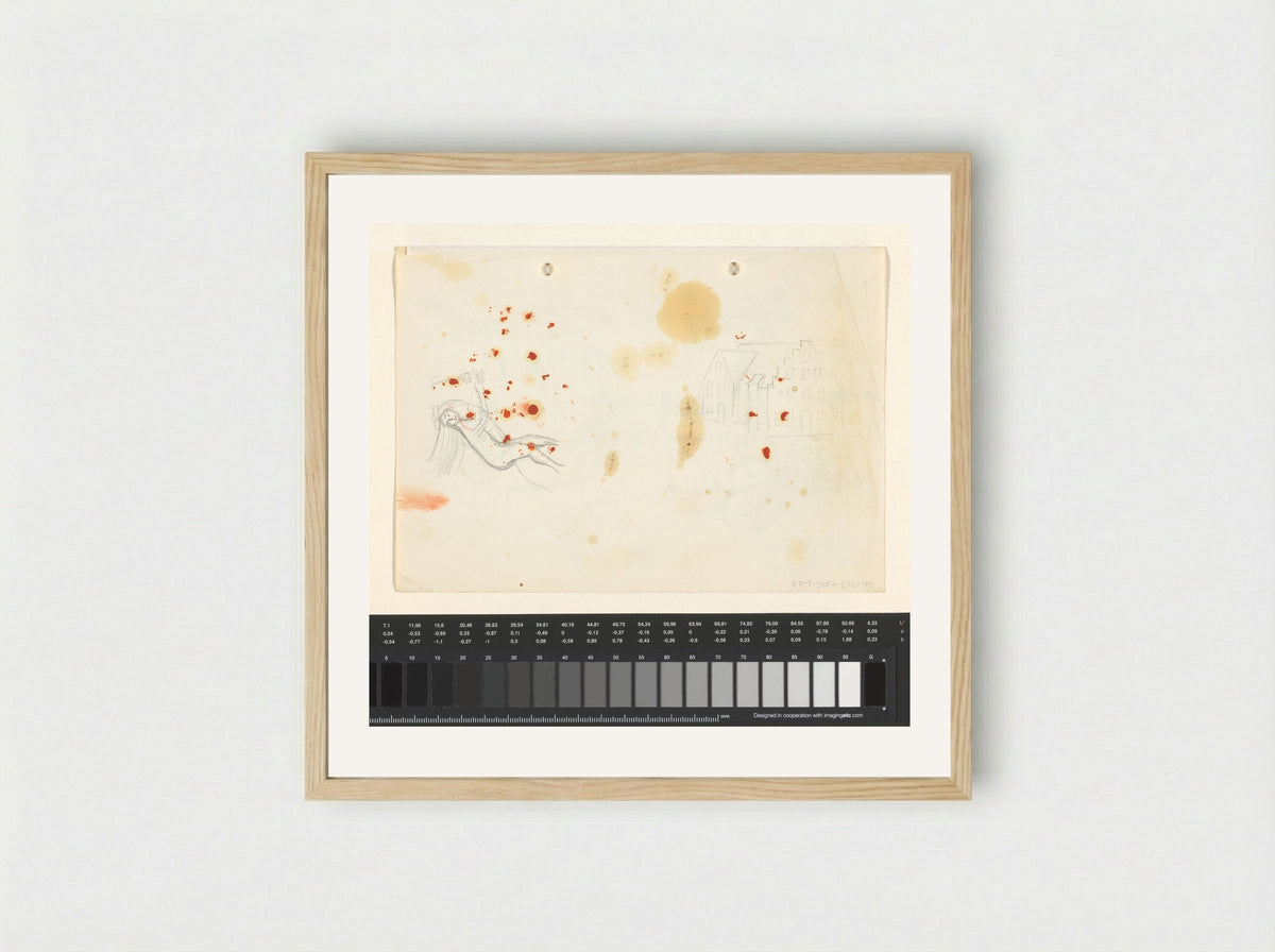 Untitled (Nude Figure and Building Facade) - Willem Westbroek - Framed Print Wood