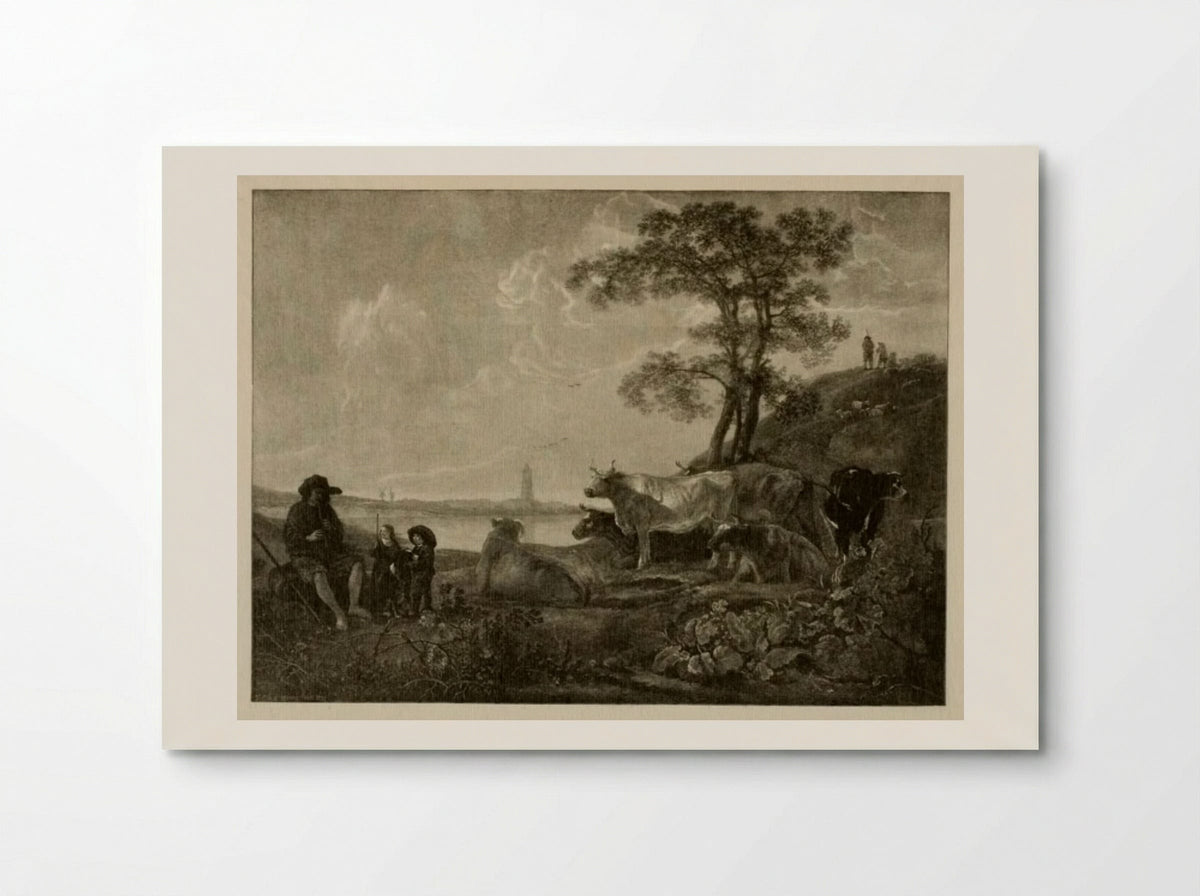 Untitled (Pastoral Scene with Cattle and Herdsman) - Timothy Cole - Poster